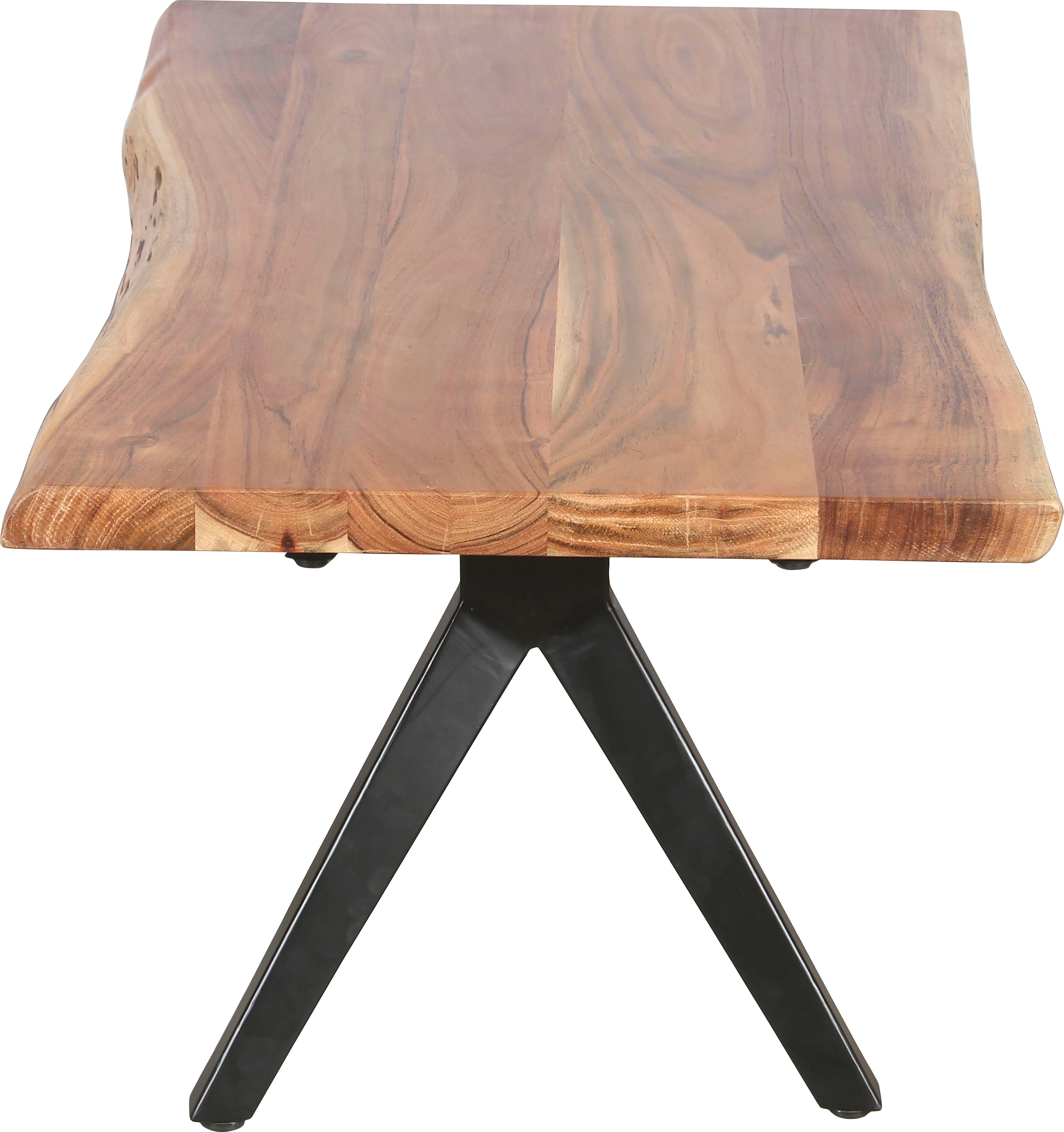 byLIVING Salontafel Cheta van massief acaciahout 35 mm, met natuurlijk schaaldeel, breedte 115 cm