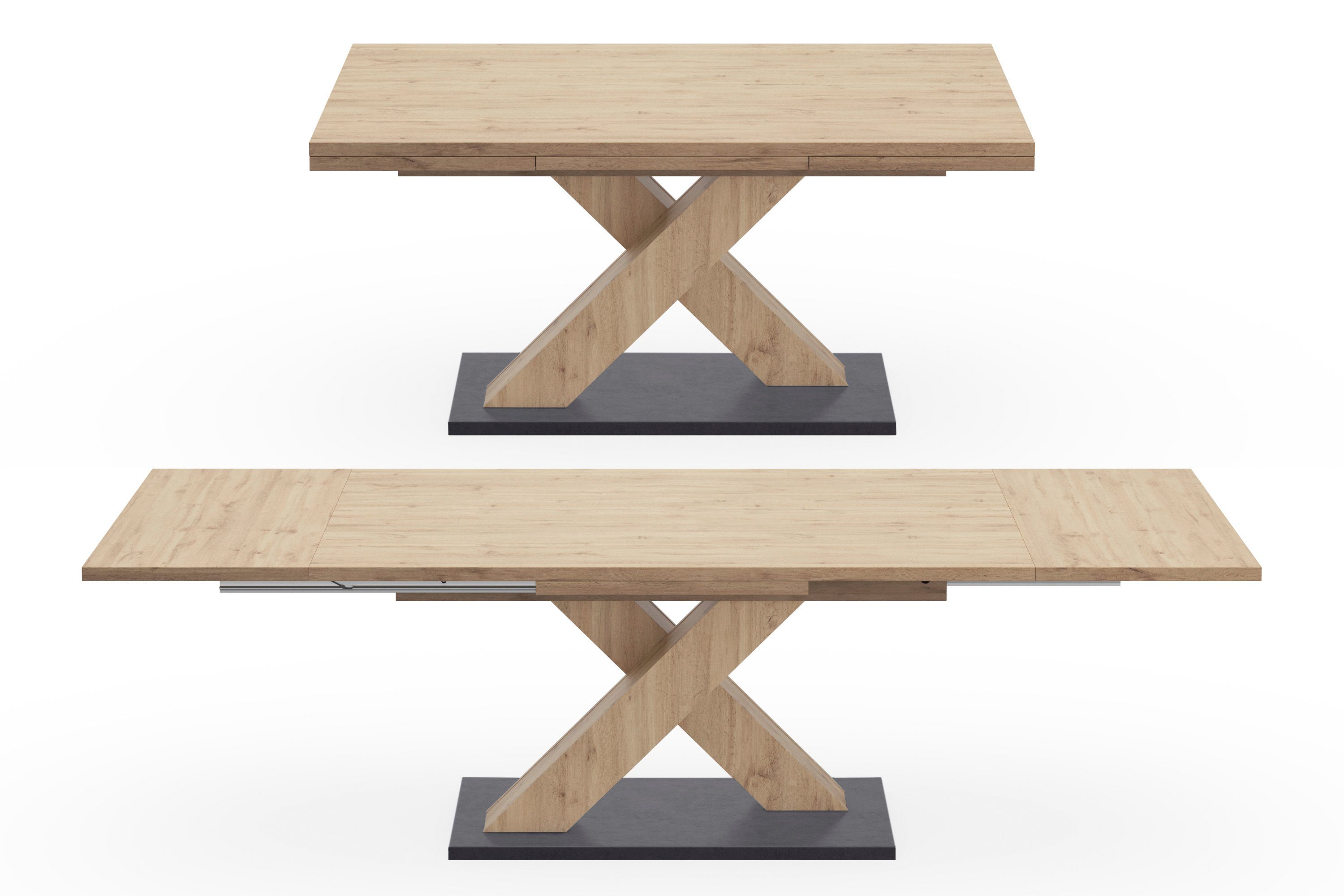 Mäusbacher Eettafel Comfort tafel TOPSELLER! met x-frame en bodemplaat. melamine gecoat