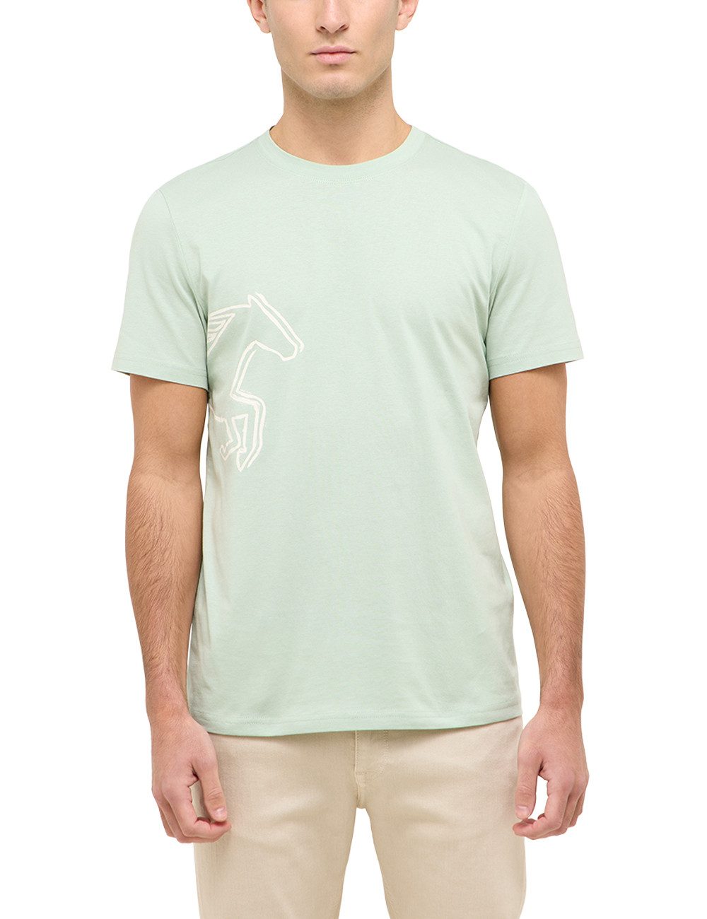 MUSTANG Shirt met korte mouwen Heren stijl Austin heren t-shirts maat L groen