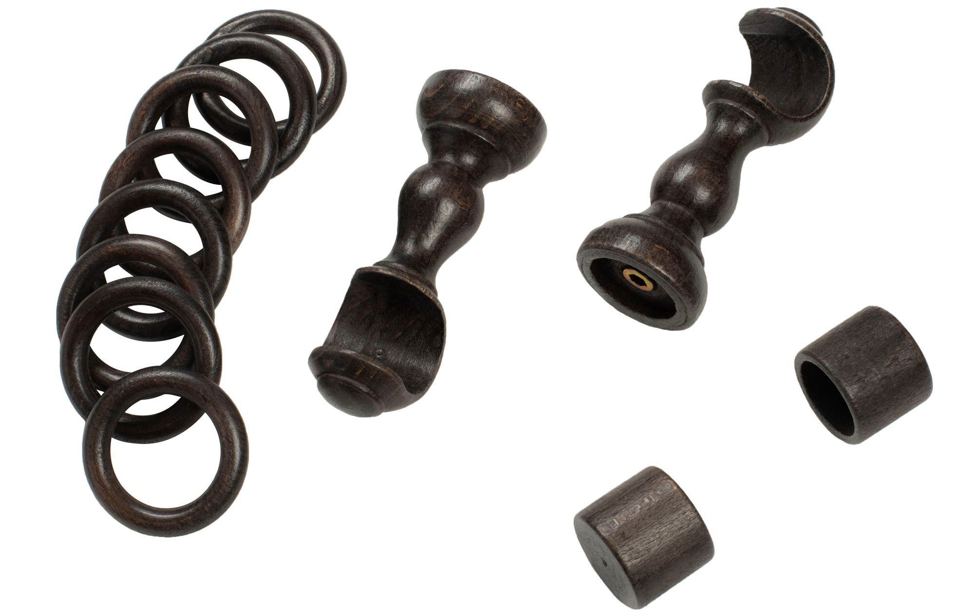 SN DECO GROUP Gordijnroede Cafiro 28 mm, hout, verschillende lengtes en kleuren, compleet set