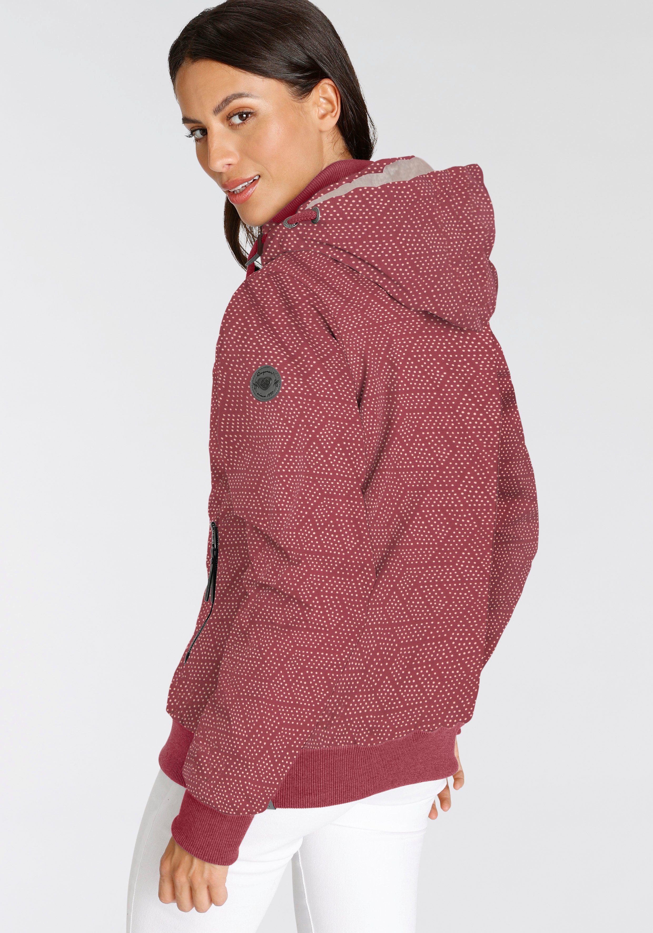 Ragwear Outdoorjack NUGETTKA PRINT O met stippenmotief