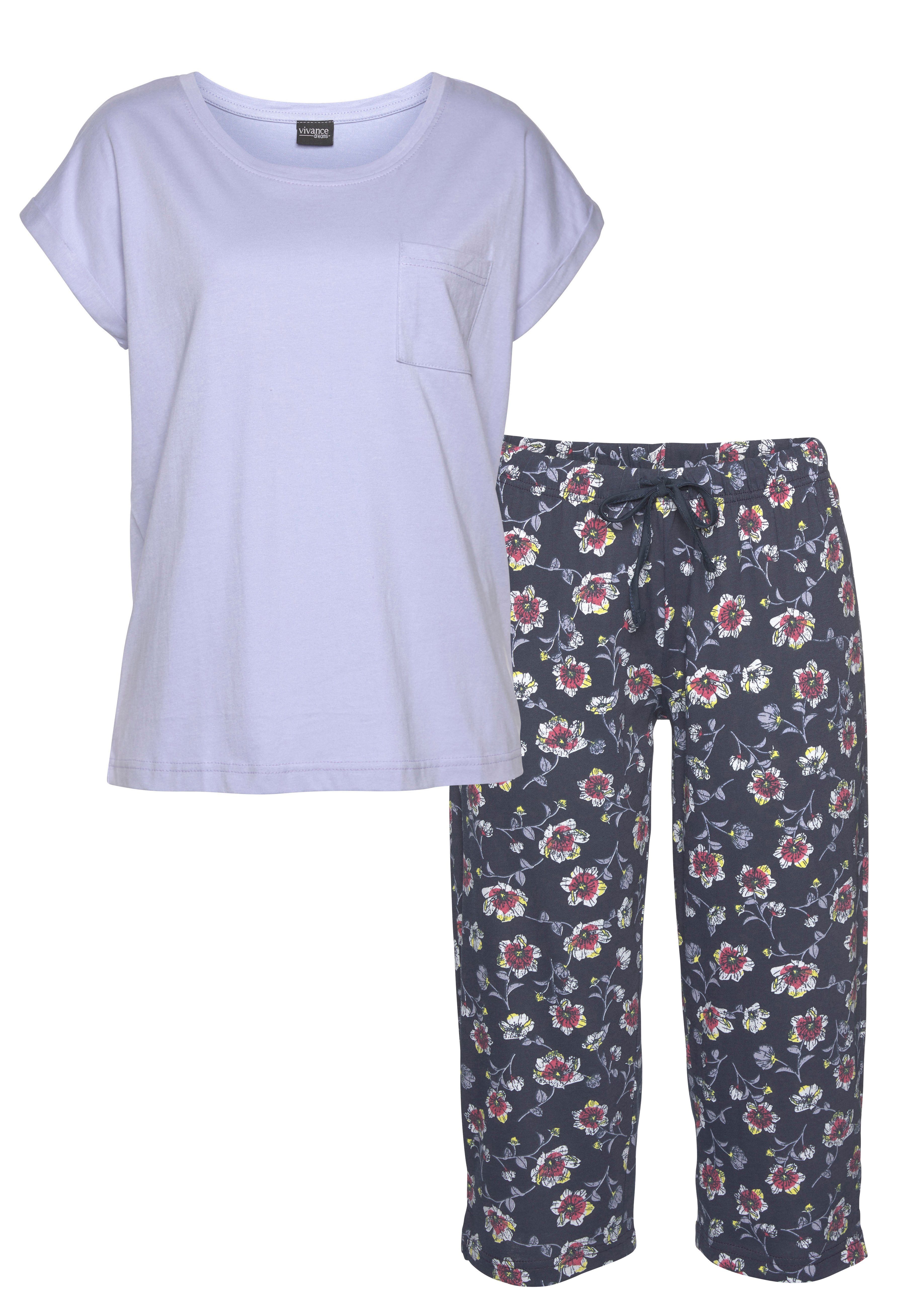 Vivance Dreams Capripyjama met gedessineerde pyjamabroek (2-delig, 1 stuk)