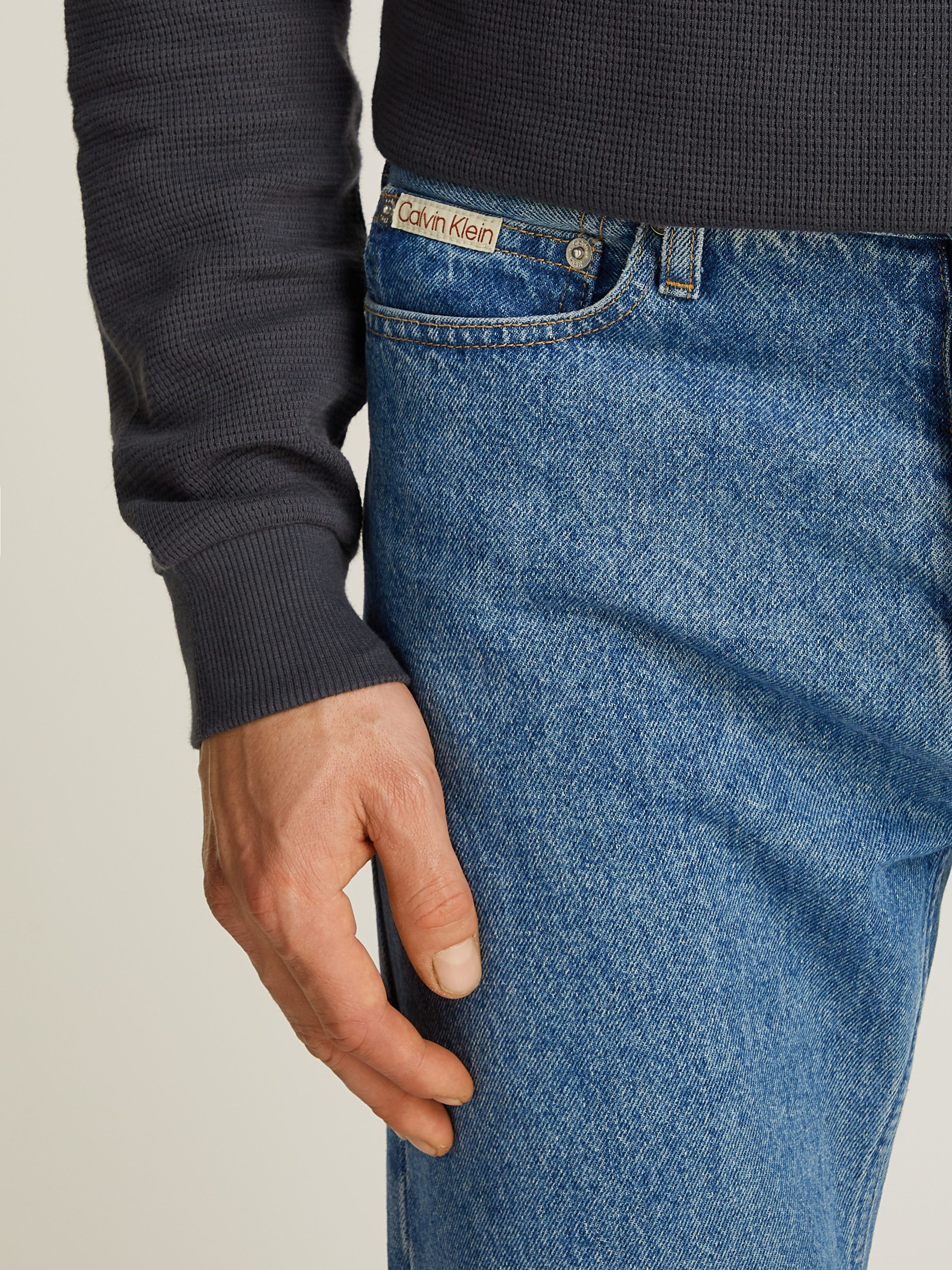 Calvin Klein Straight jeans STANDARD STRAIGHT Muntzakje logo borduursel