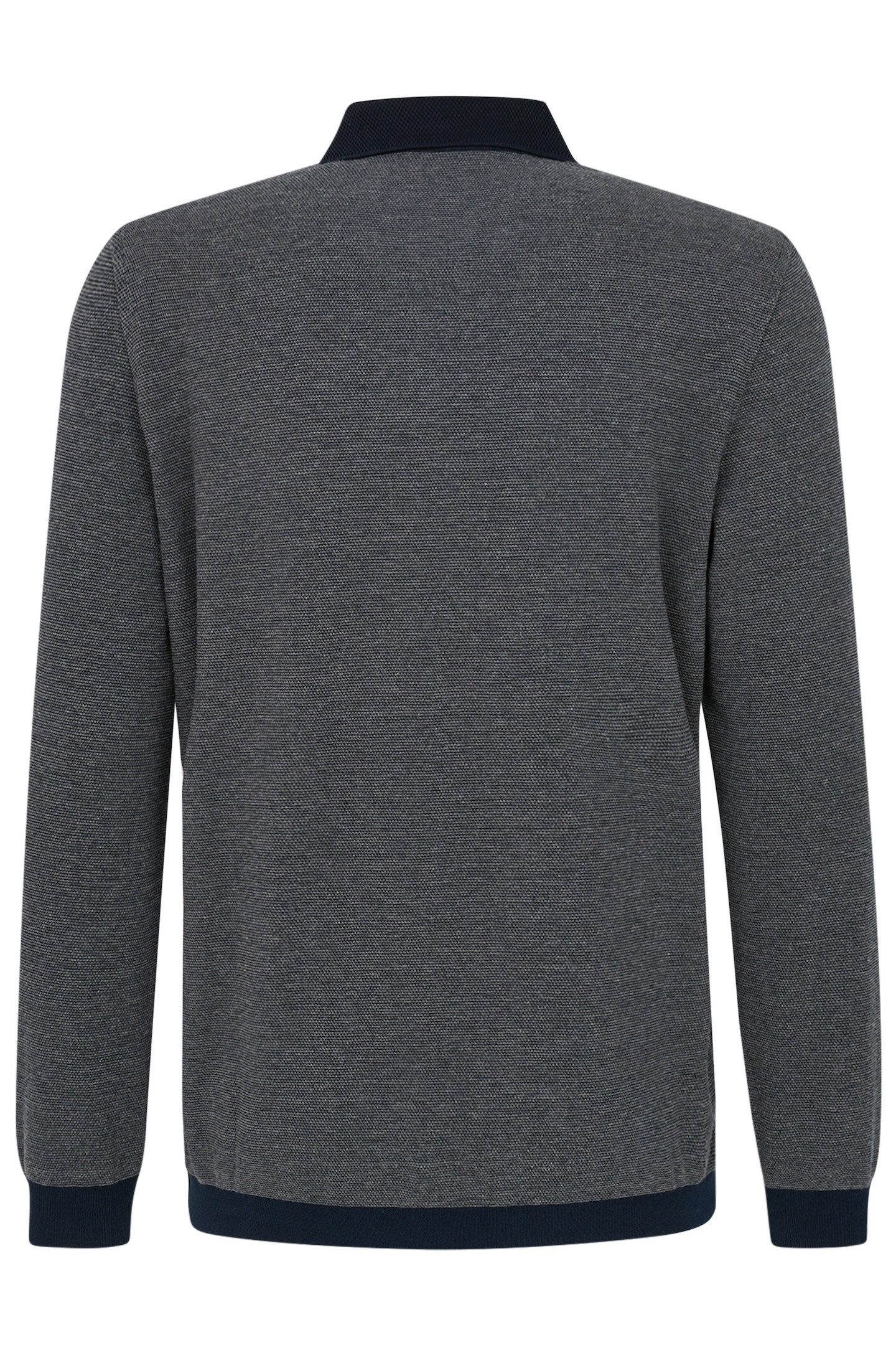 Bugatti Poloshirt met lange mouwen met structuurkraag