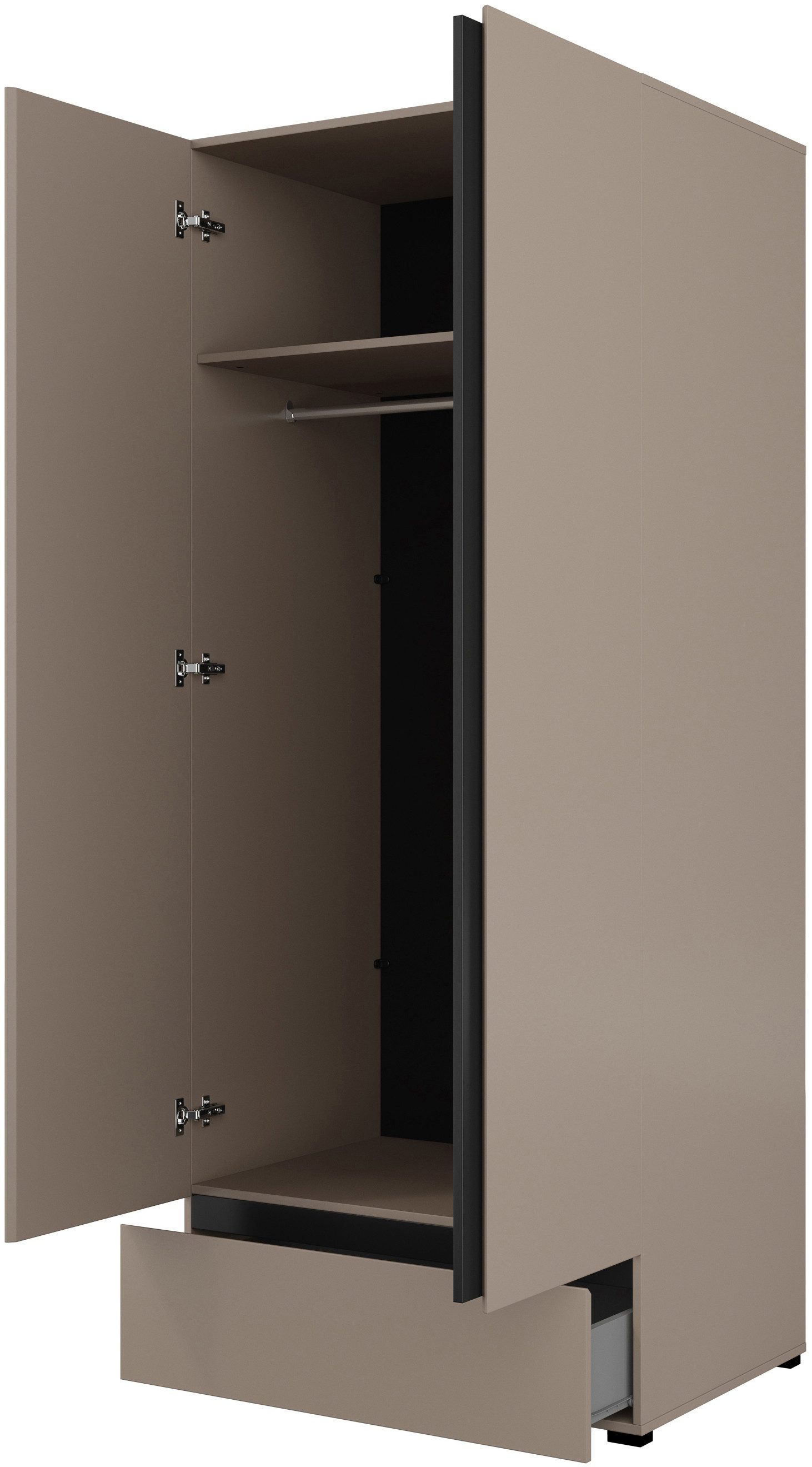 INOSIGN Draaideurkast Cross, moderne greeploze kledingkast Lingeriekast met lade, garderobe, deuren