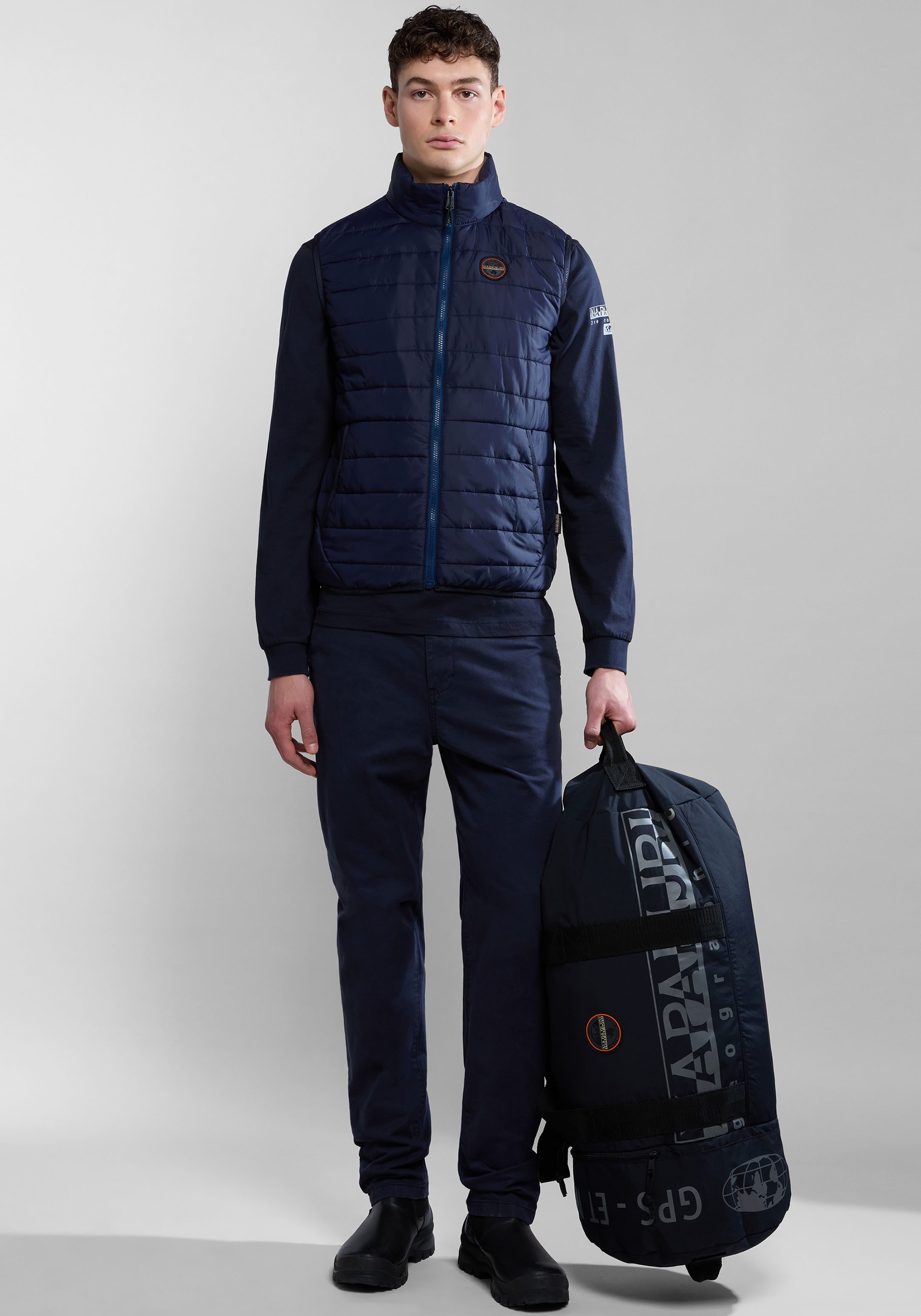 Napapijri Bodywarmer Met merklabel aan de zijkant en binnen, met staande kraag