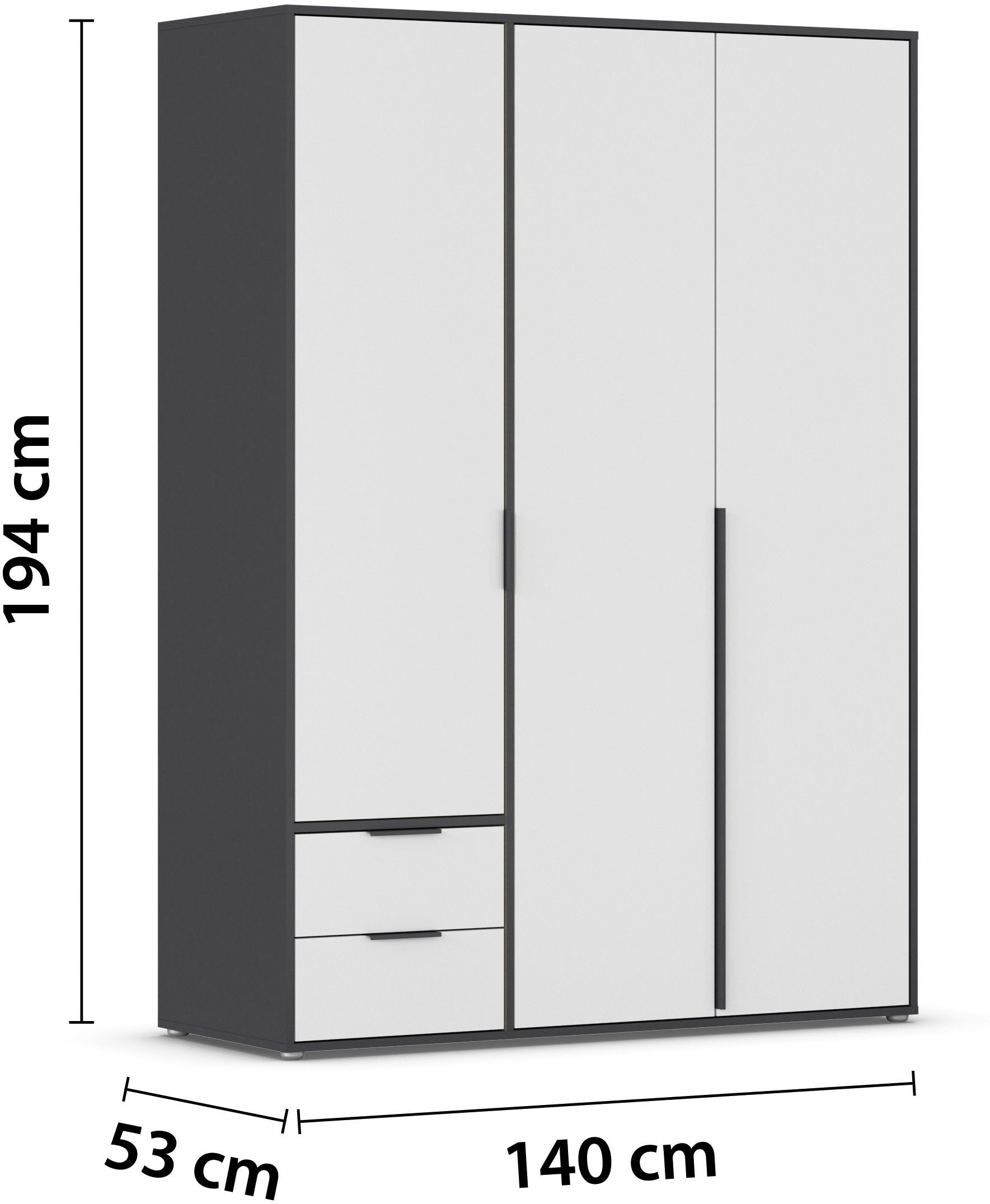 rauch Draaideurkast Kledingkast Kast Garderobe Wasmand NAGATA veel Opbergruimte