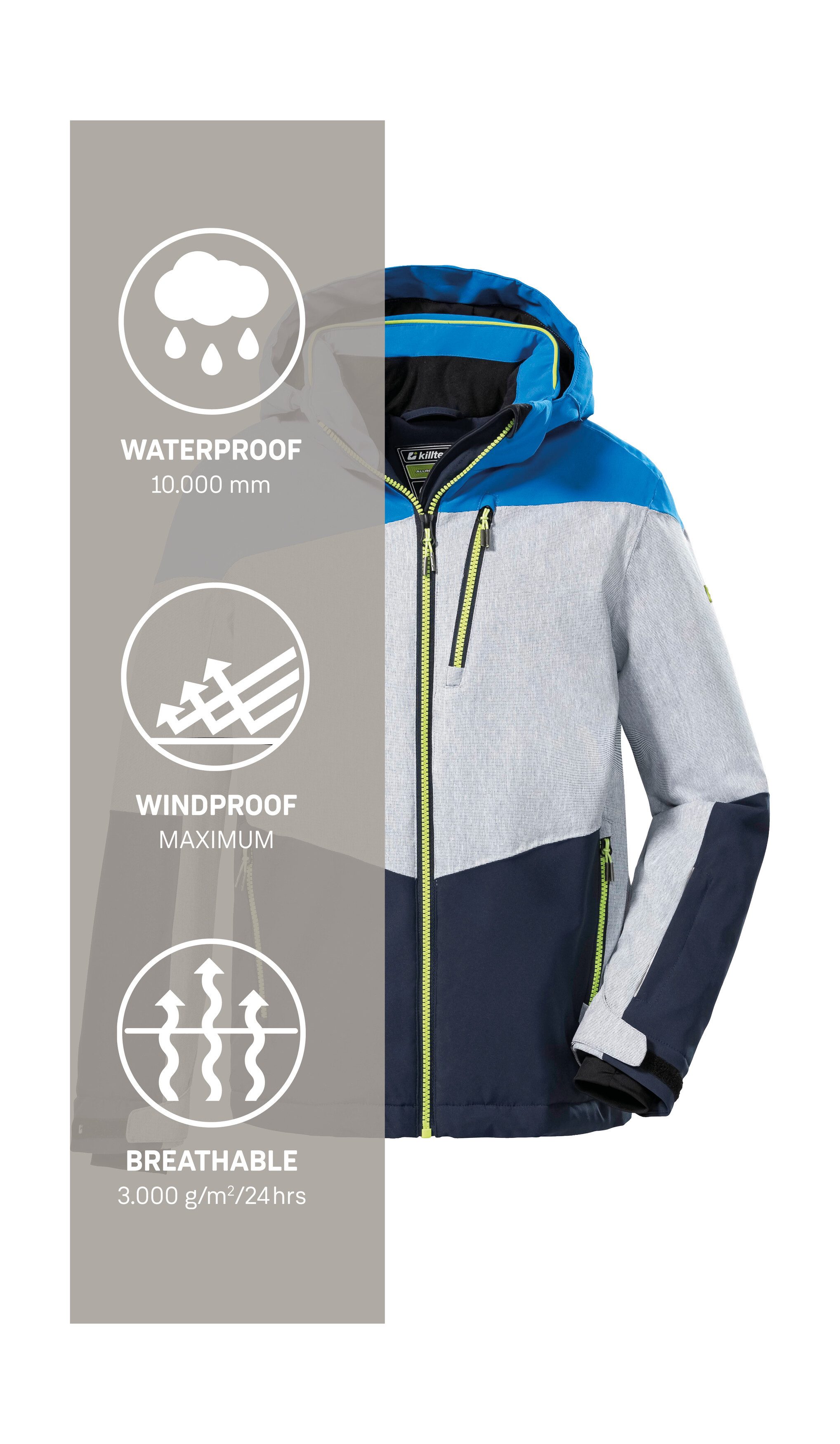 Killtec Ski-jack KSW 161 BYS SKI JCKT Waterdichte, ademende skijas met afneembare capuchon