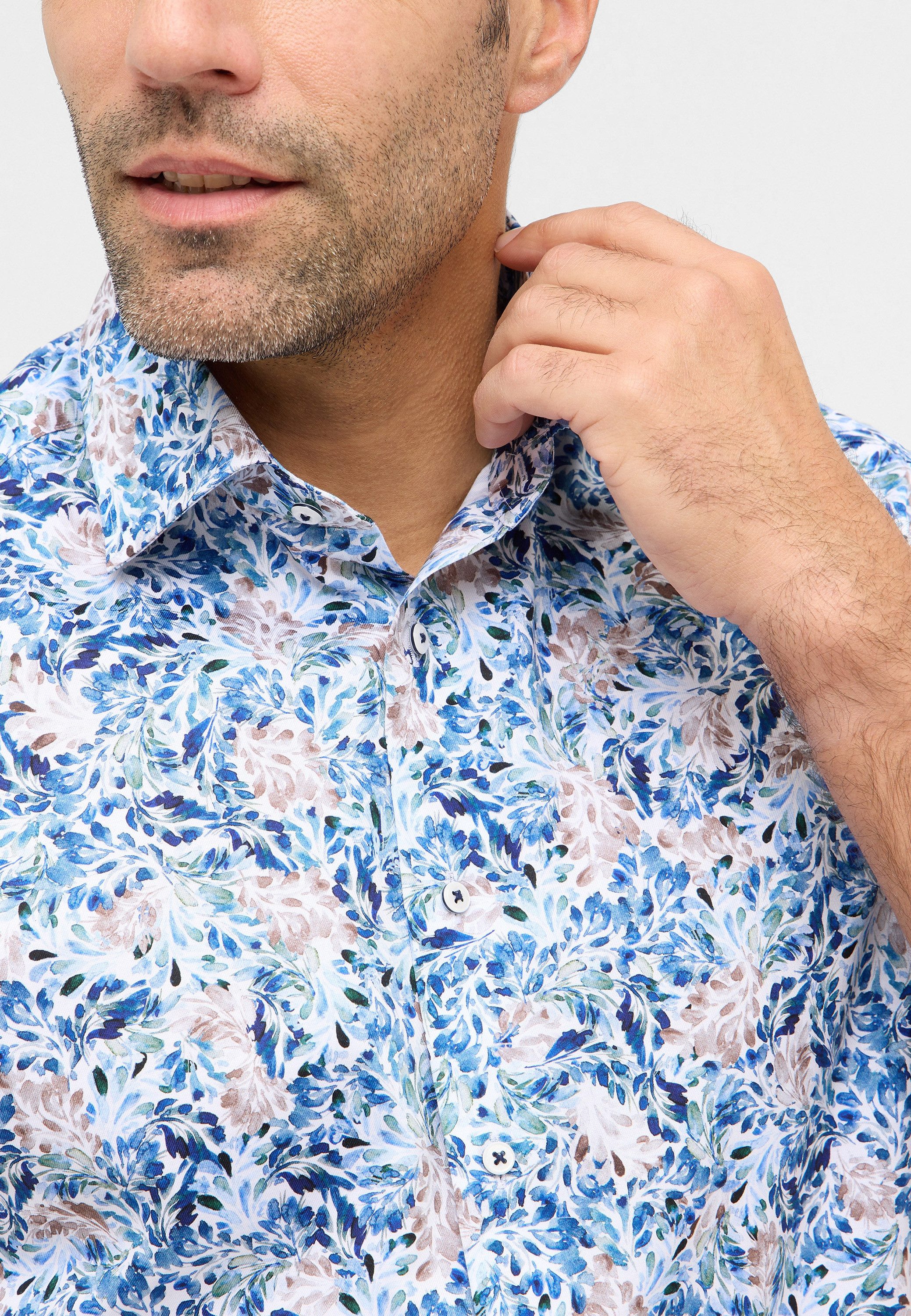 Eterna Overhemd met korte mouwen MODERN FIT NON IRON (strijkvrij)