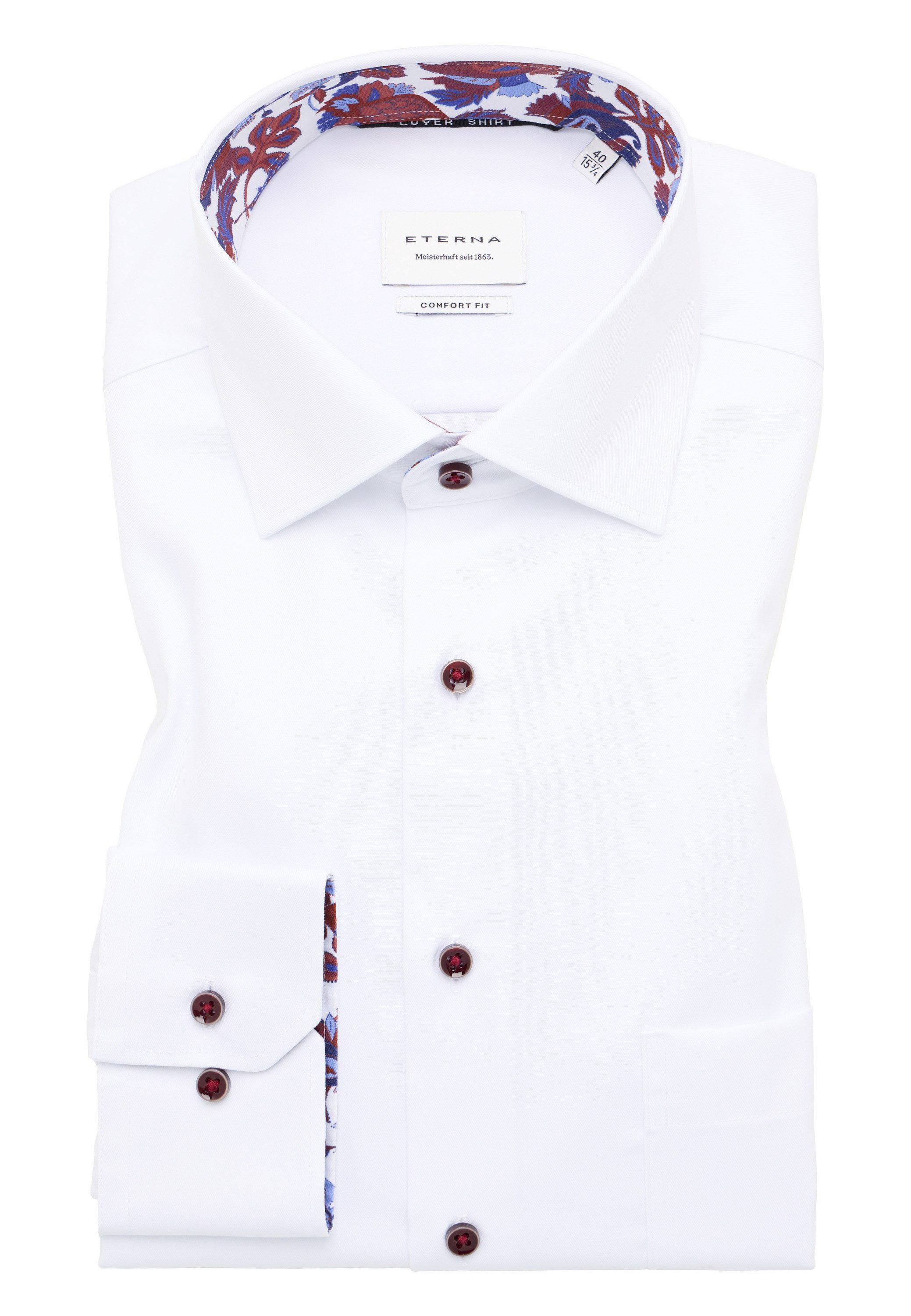 Eterna Overhemd met lange mouwen Comfort fit NON IRON (strijkvrij)