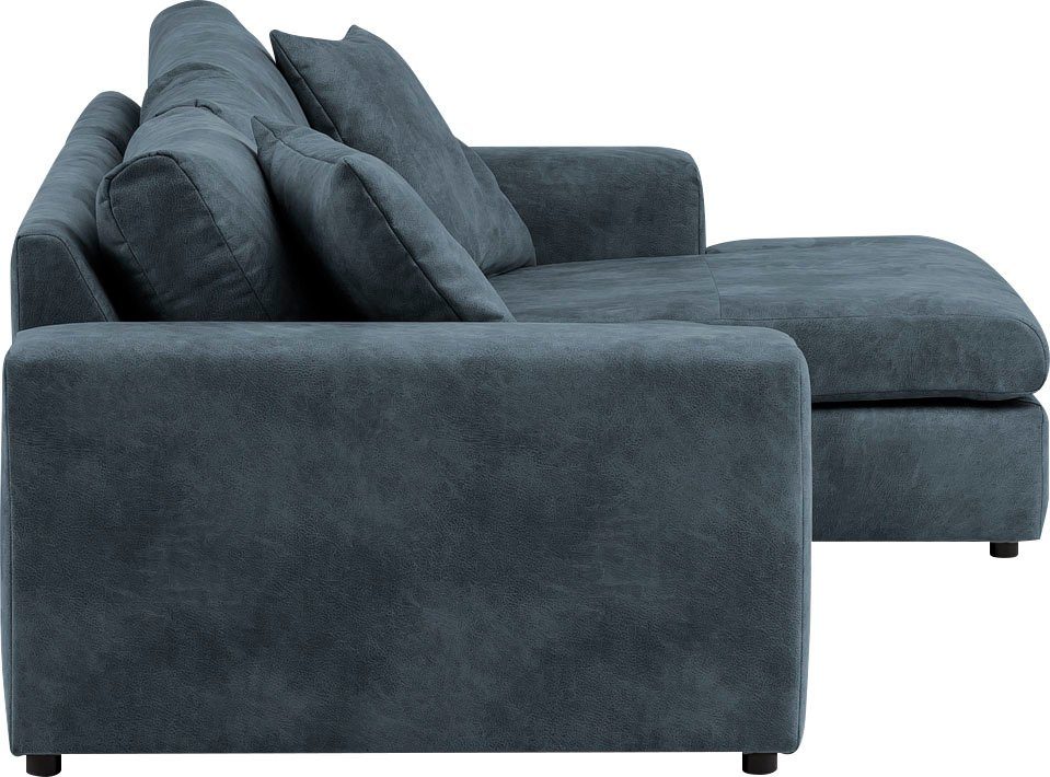 andas Hoekbank SLEETLAND XXL van fluweel of in vintage leer-look, L-model,