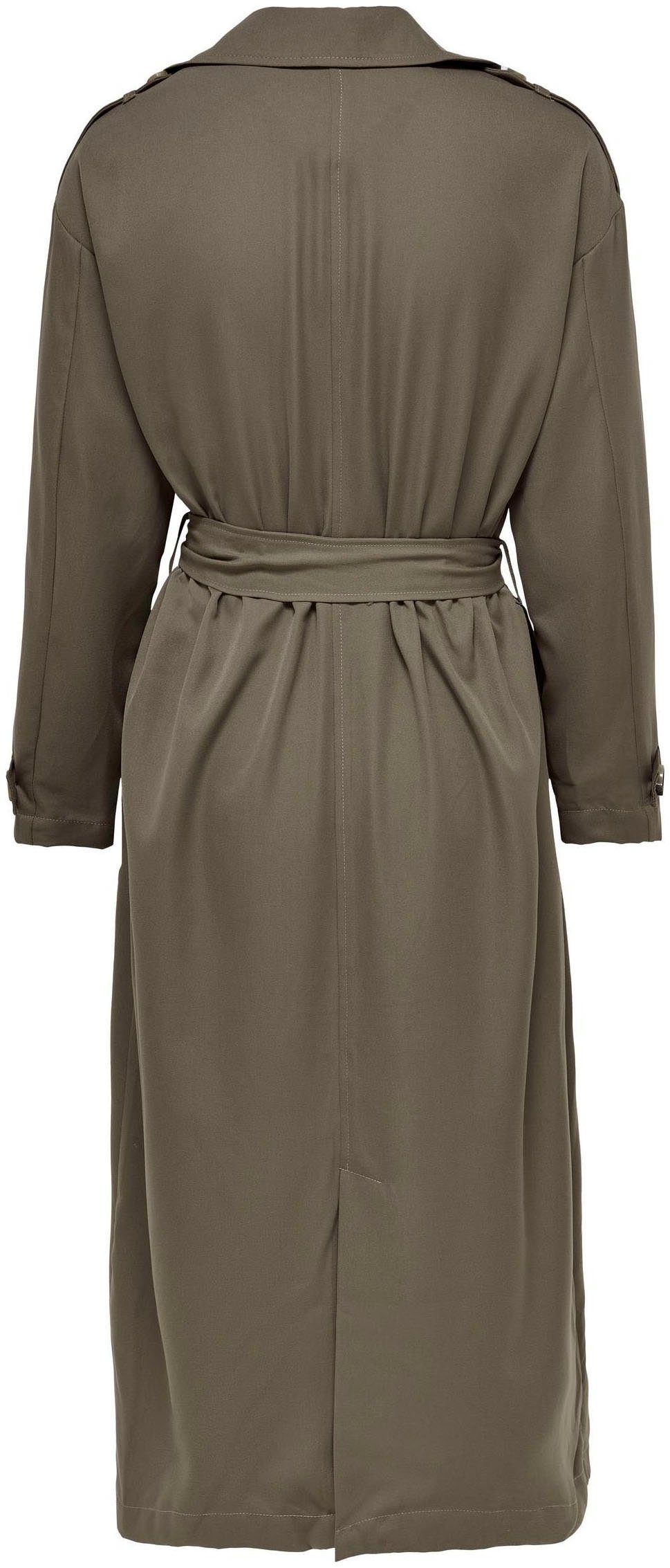 Only Trenchcoat ONLLINE X-LONG TRENCHCOAT OTW NOOS met bindriem in de taille - 2 zijzakken