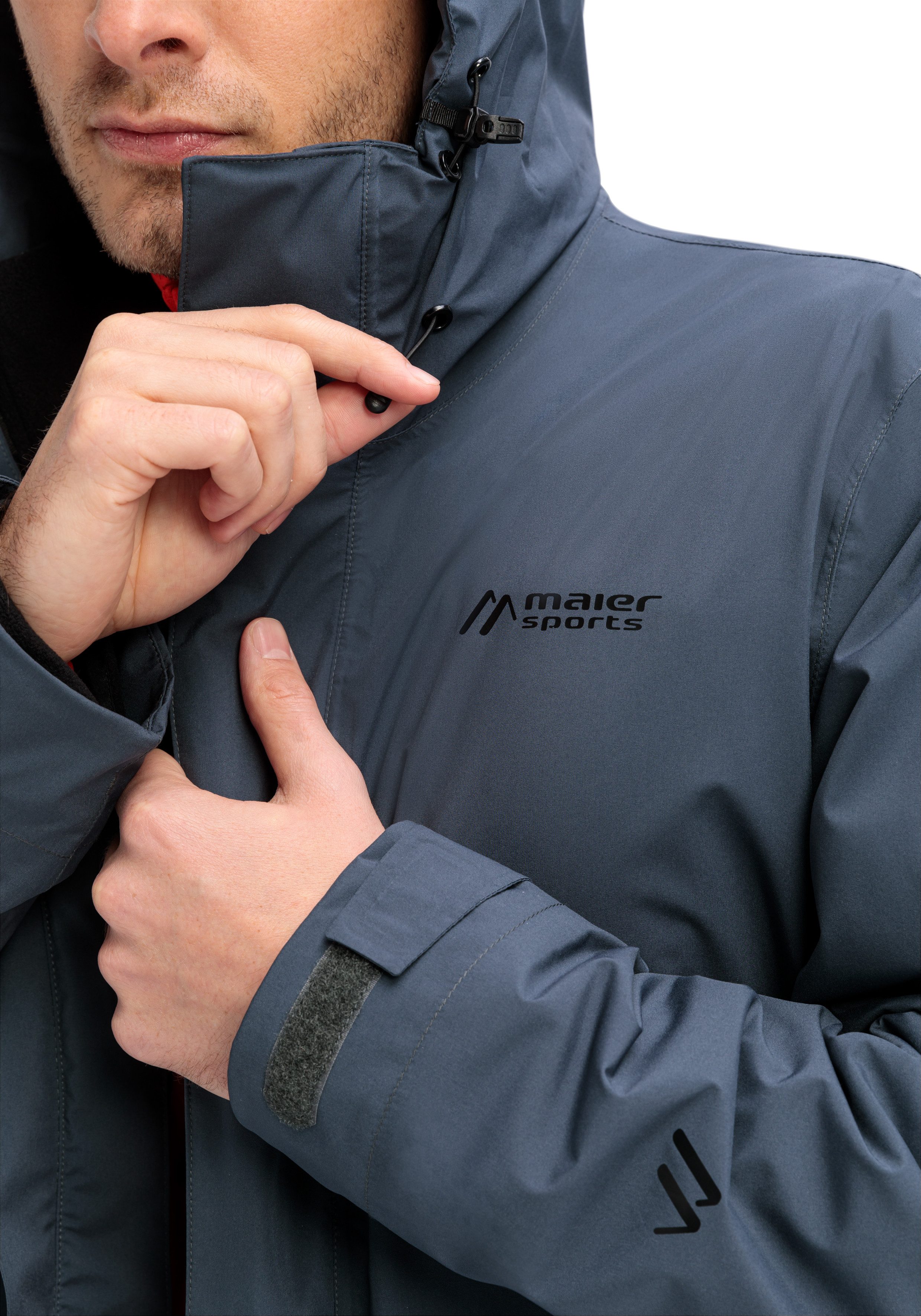 Maier Sports Functioneel jack Metor 3in1 M Heren 3-in-1 jas, outdoorjas wind/waterdicht, ritszakken en capuchon