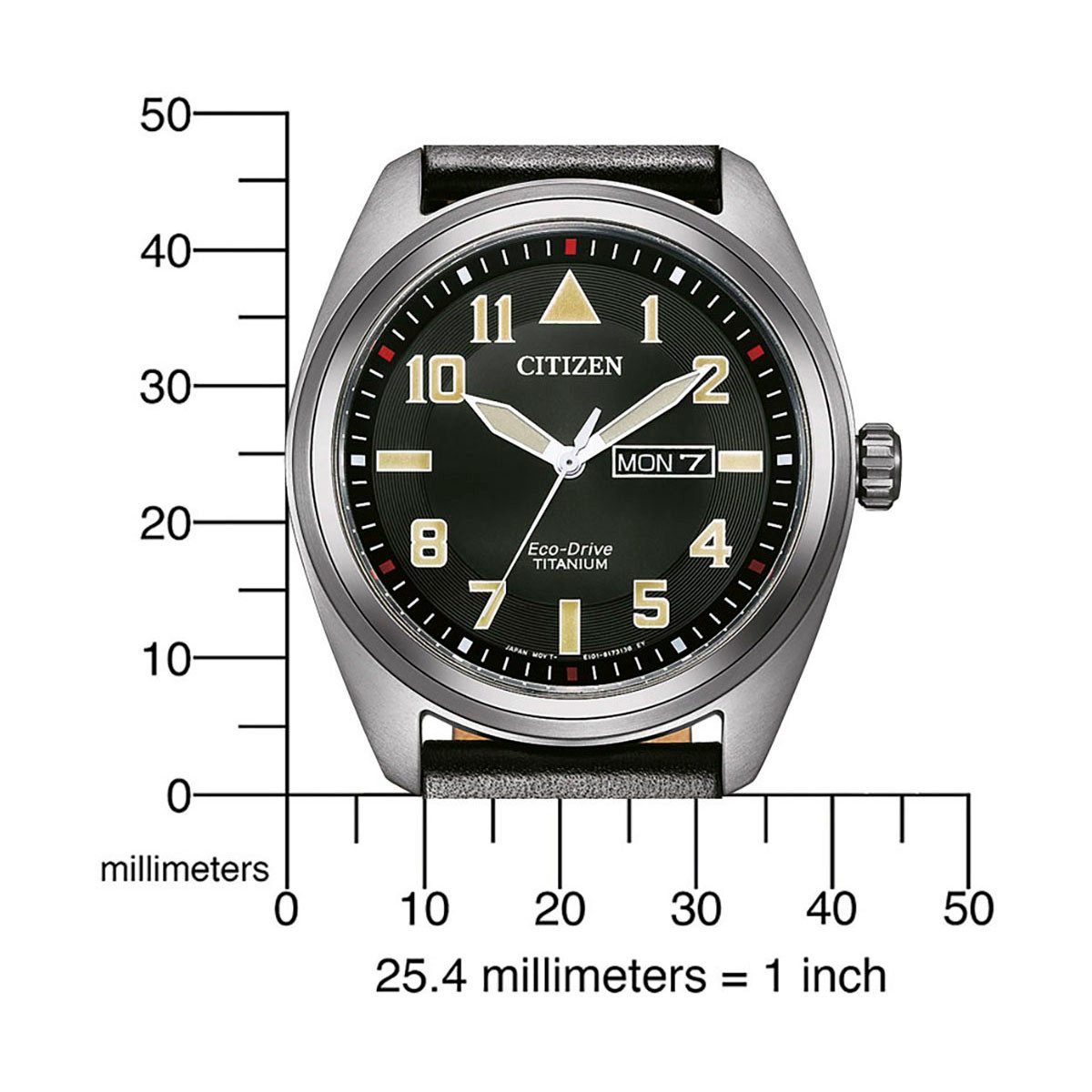 Citizen Solarhorloge BM8560-88LE Horloge, herenhorloge, titanium, datum, leren band