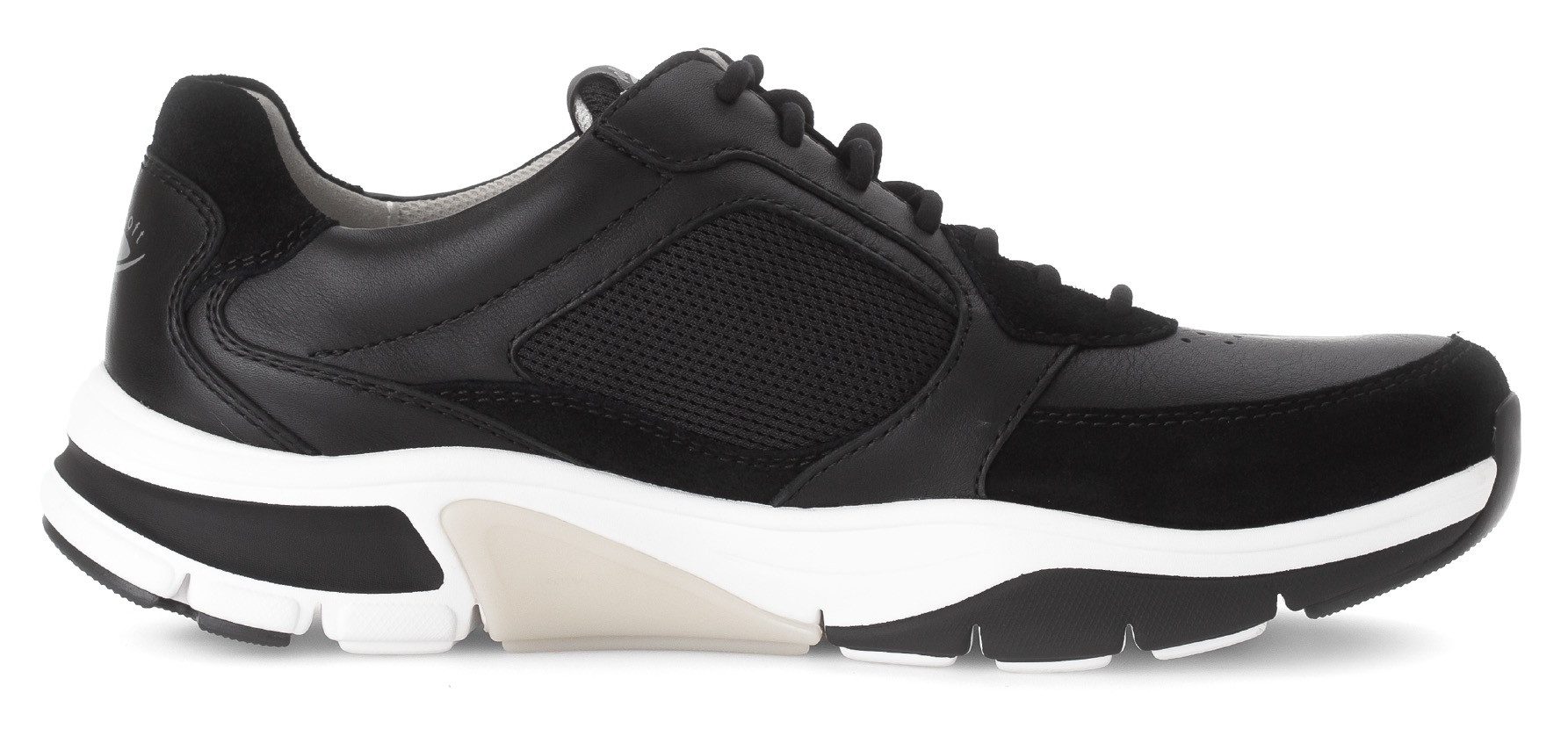 Gabor Rollingsoft Sneakers met sleehak , vrijetijdsschoen, lage schoen, veterschoen met logo op de hiel, g-breedte