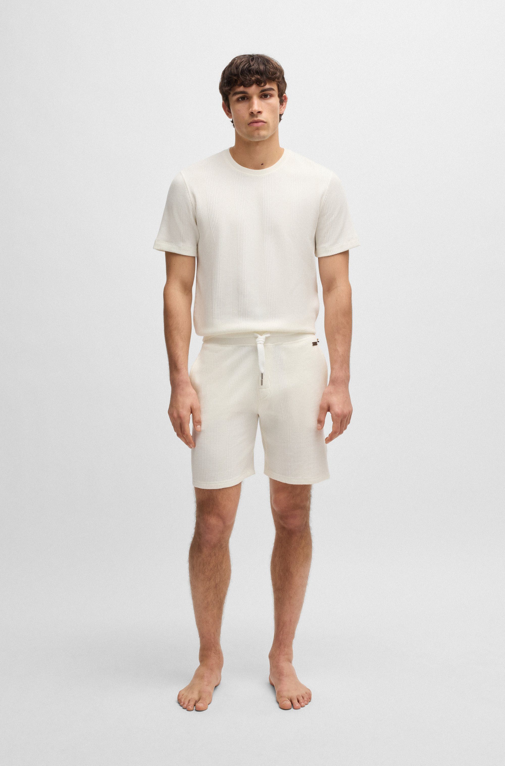 BOSS T-shirt Structure T-S met metalen labeltje