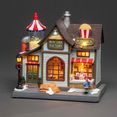 konstsmide kersthuisje led-tafereel popcornfabriek, met animatie, 8 klassieke kerstliederen (1 stuk) multicolor