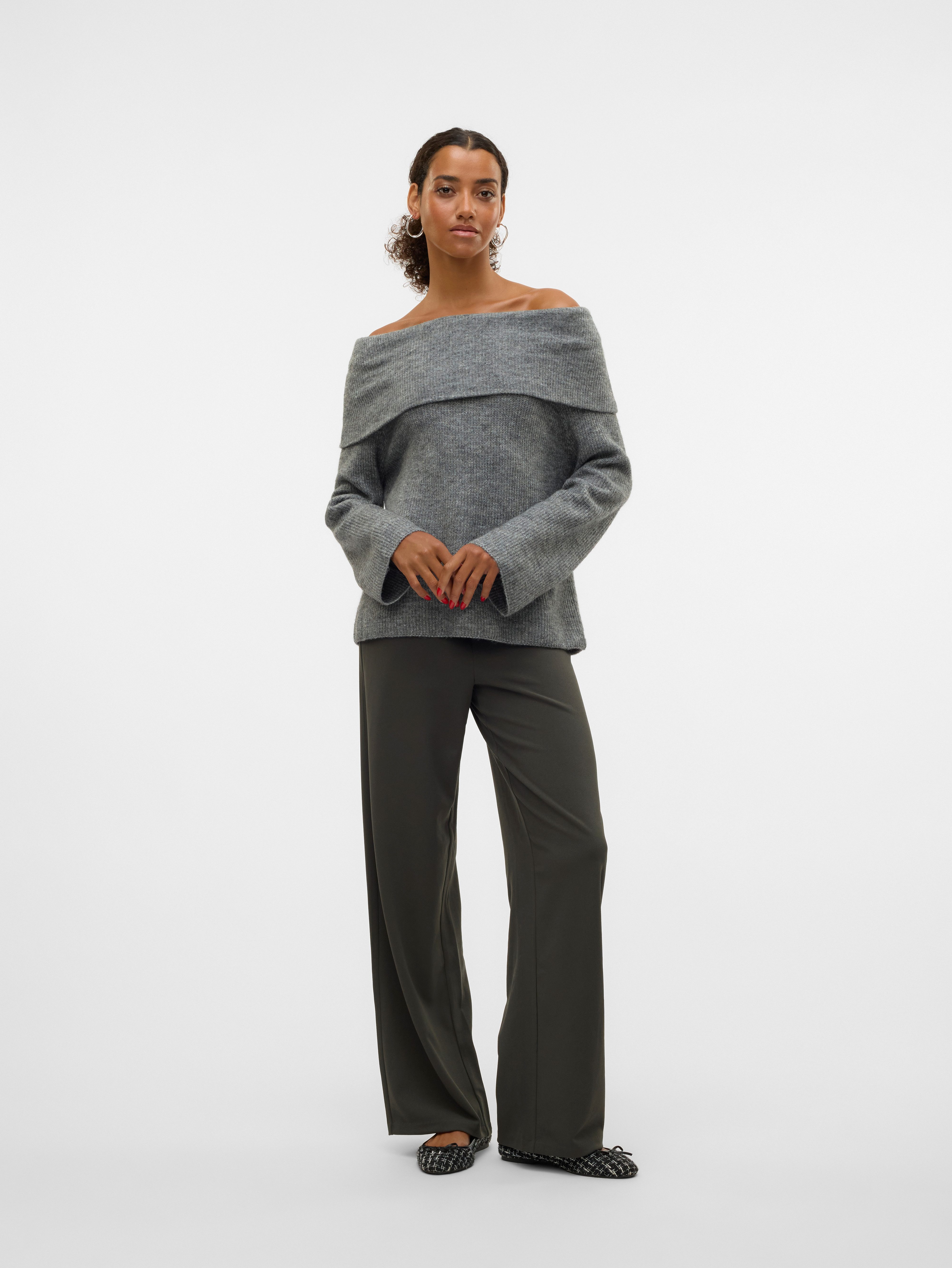Vero Moda Gebreide trui VMERA LS OFF SHOULDER PULLOVER GA NOOS