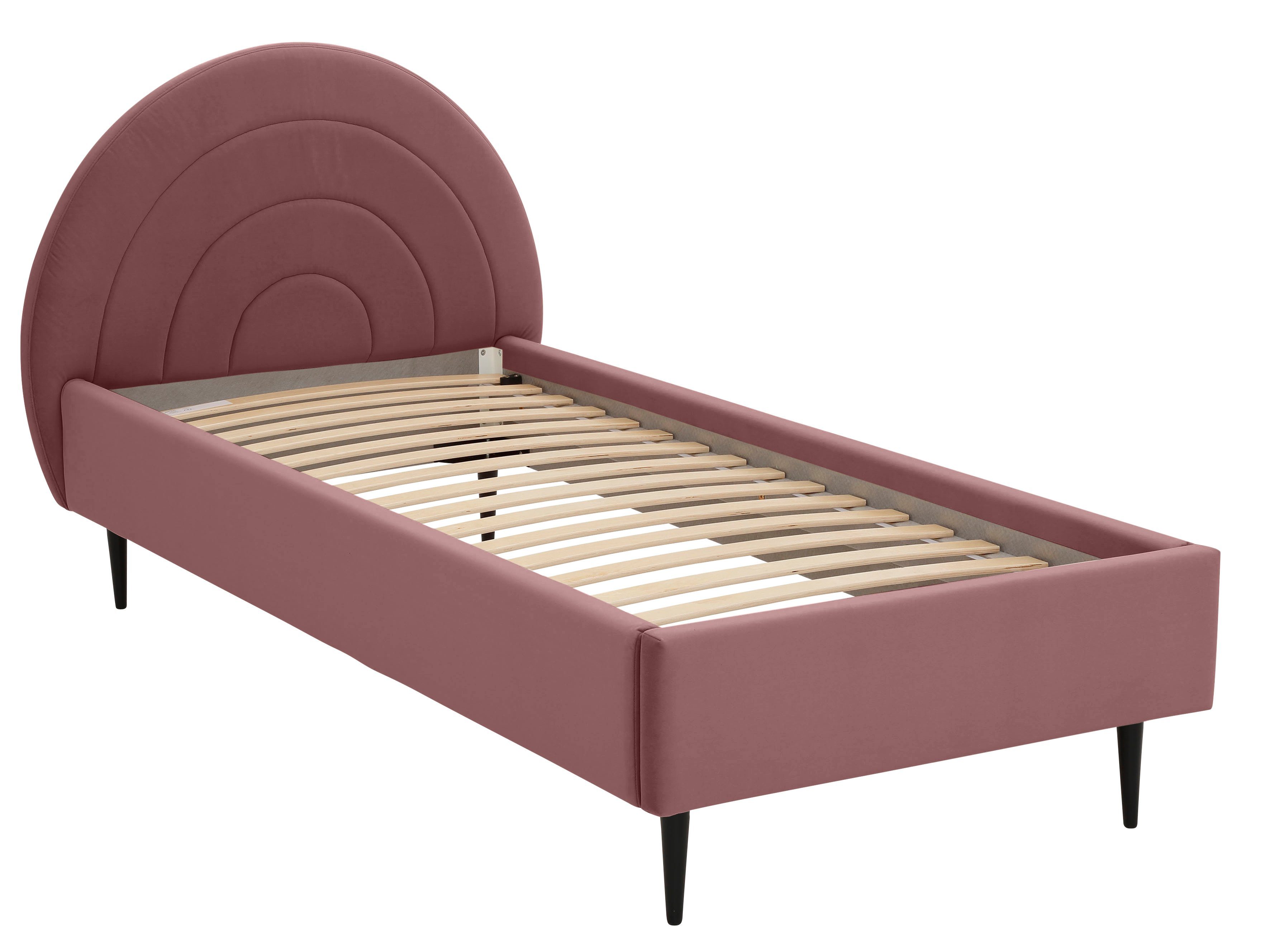 Lüttenhütt Gestoffeerd bed Femmy prettig bekleed hoofdbord met decoratief regenboogmotief