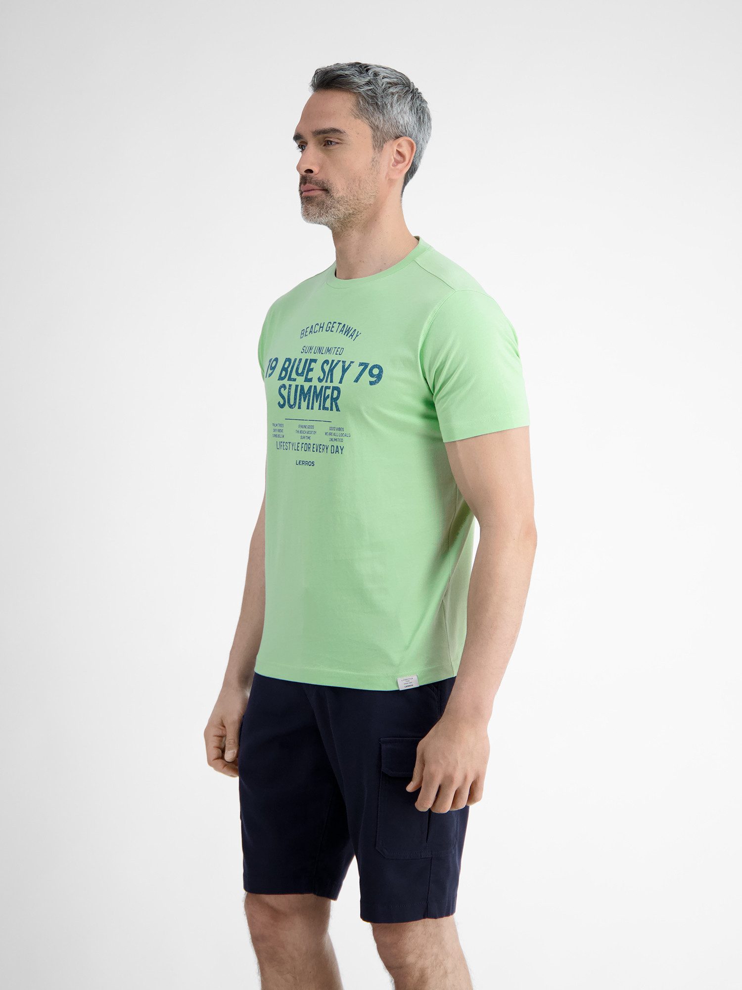 Lerros T-shirt LERROS heren T-shirt met borst-print