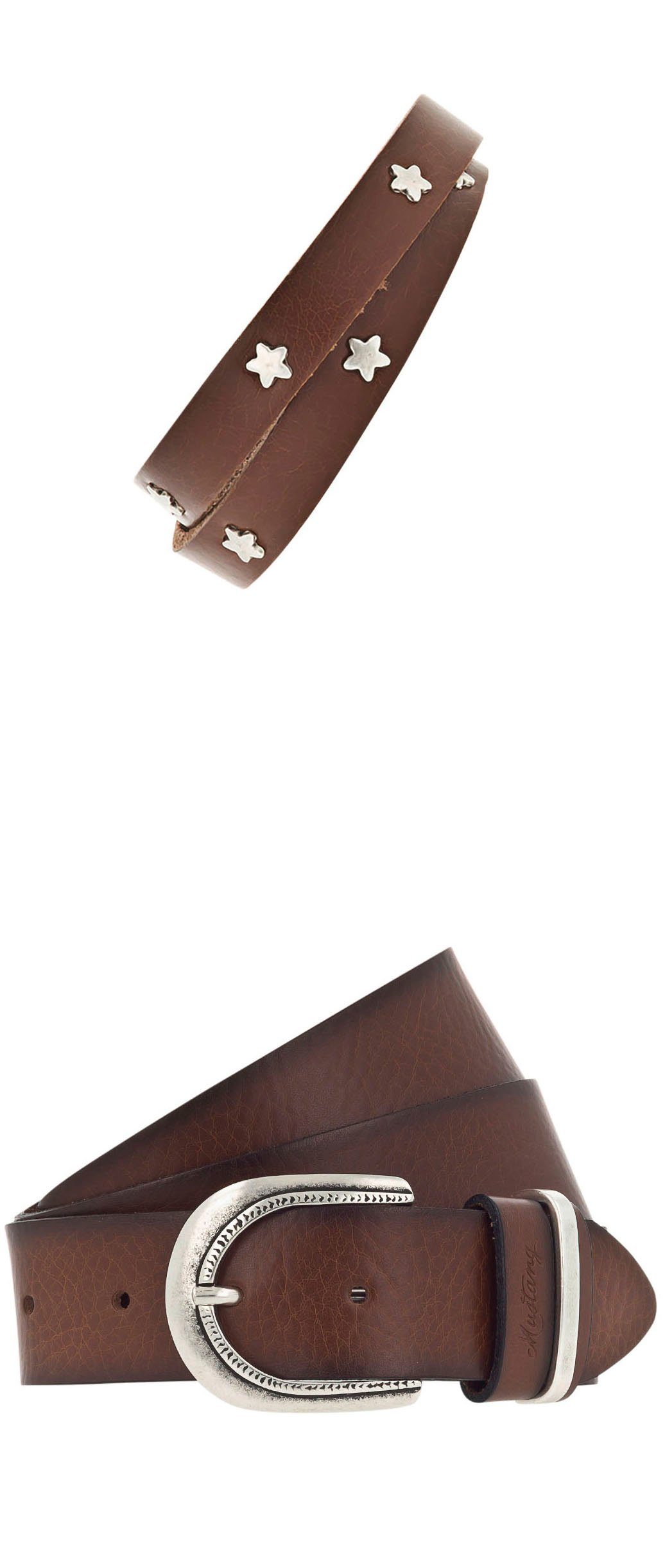 NU 20% KORTING: MUSTANG Leren riem