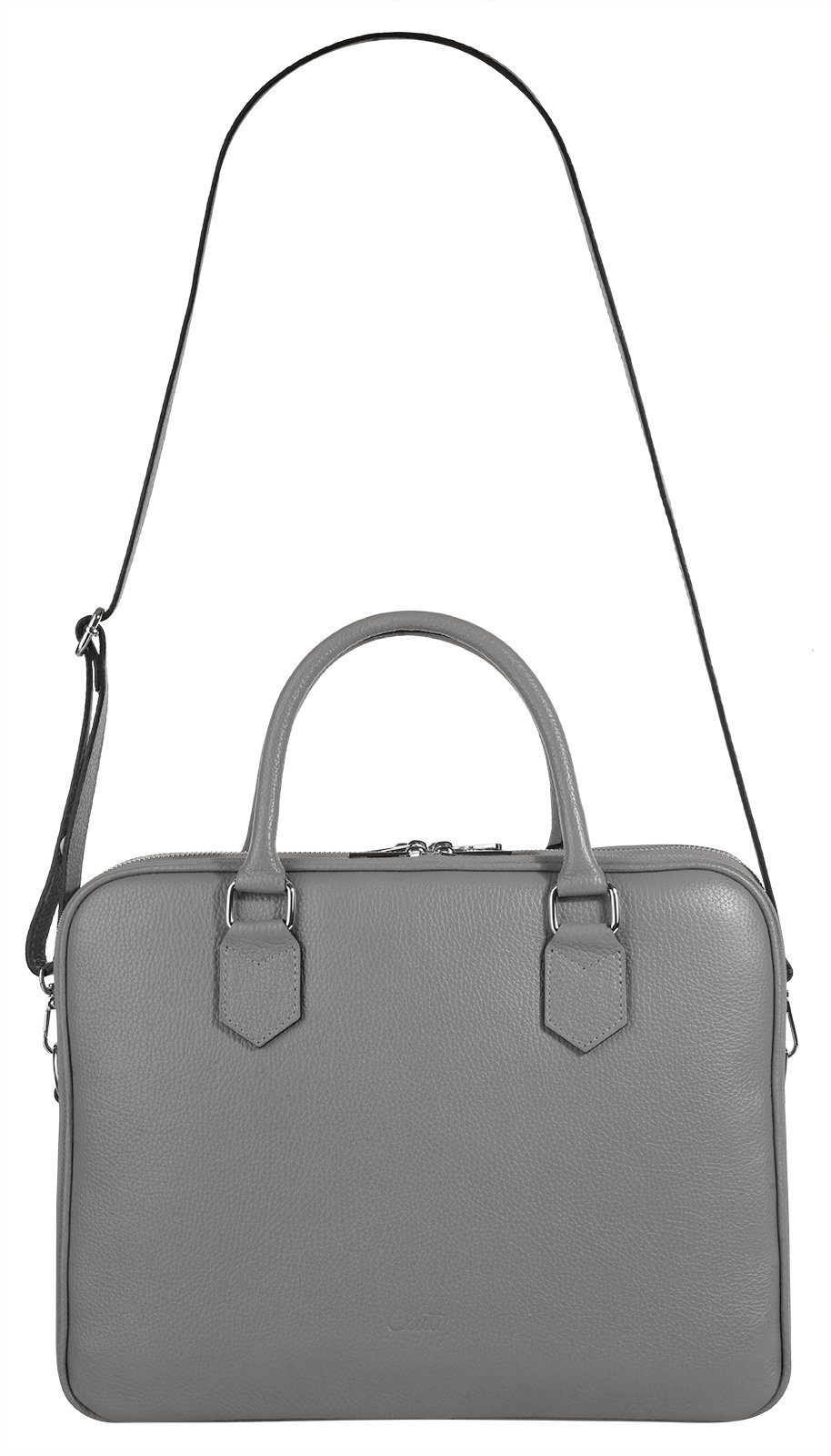 Cluty Aktetas echt leer, made in italy