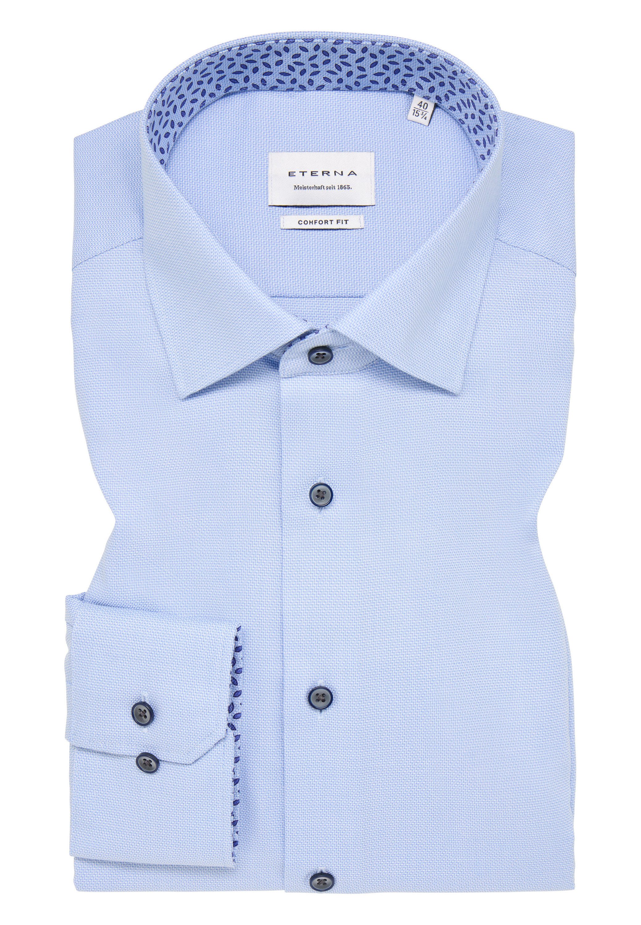 Eterna Overhemd met lange mouwen Comfort fit NON IRON (strijkvrij)