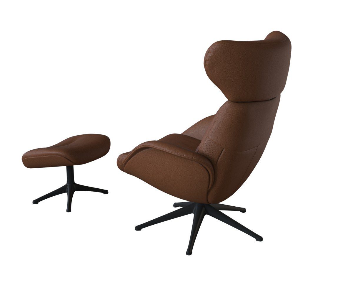 FLEXLUX Relaxfauteuil Relaxchairs More Eersteklas comfort, rug- en hoofdsteunverstelling, draaibaar, zwarte voet