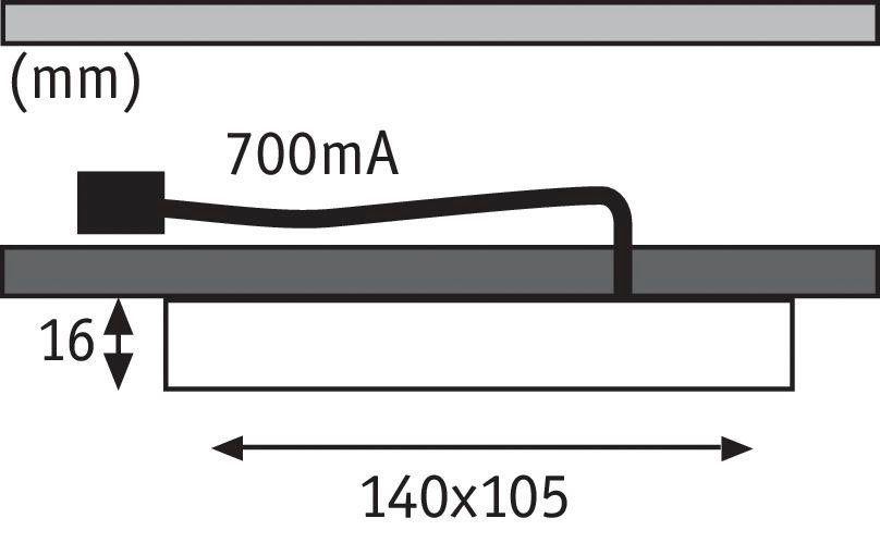 Paulmann Verlichting voor onderkast LED Meubel Opbouwlamp Vane vierkant 2-pack inclusief LED-module 2x6,7W (1 stuk)