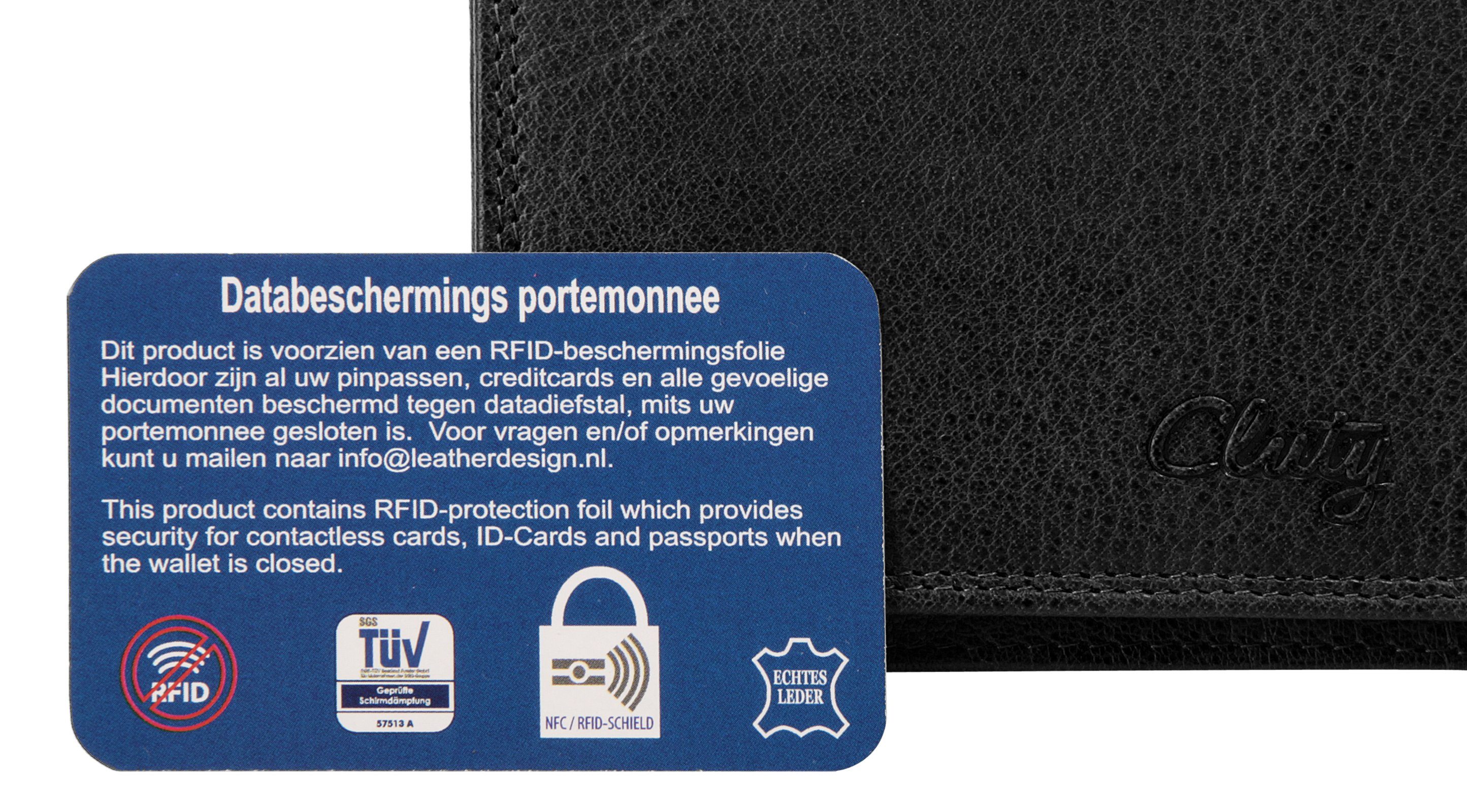 Cluty Portemonnee echt leder
