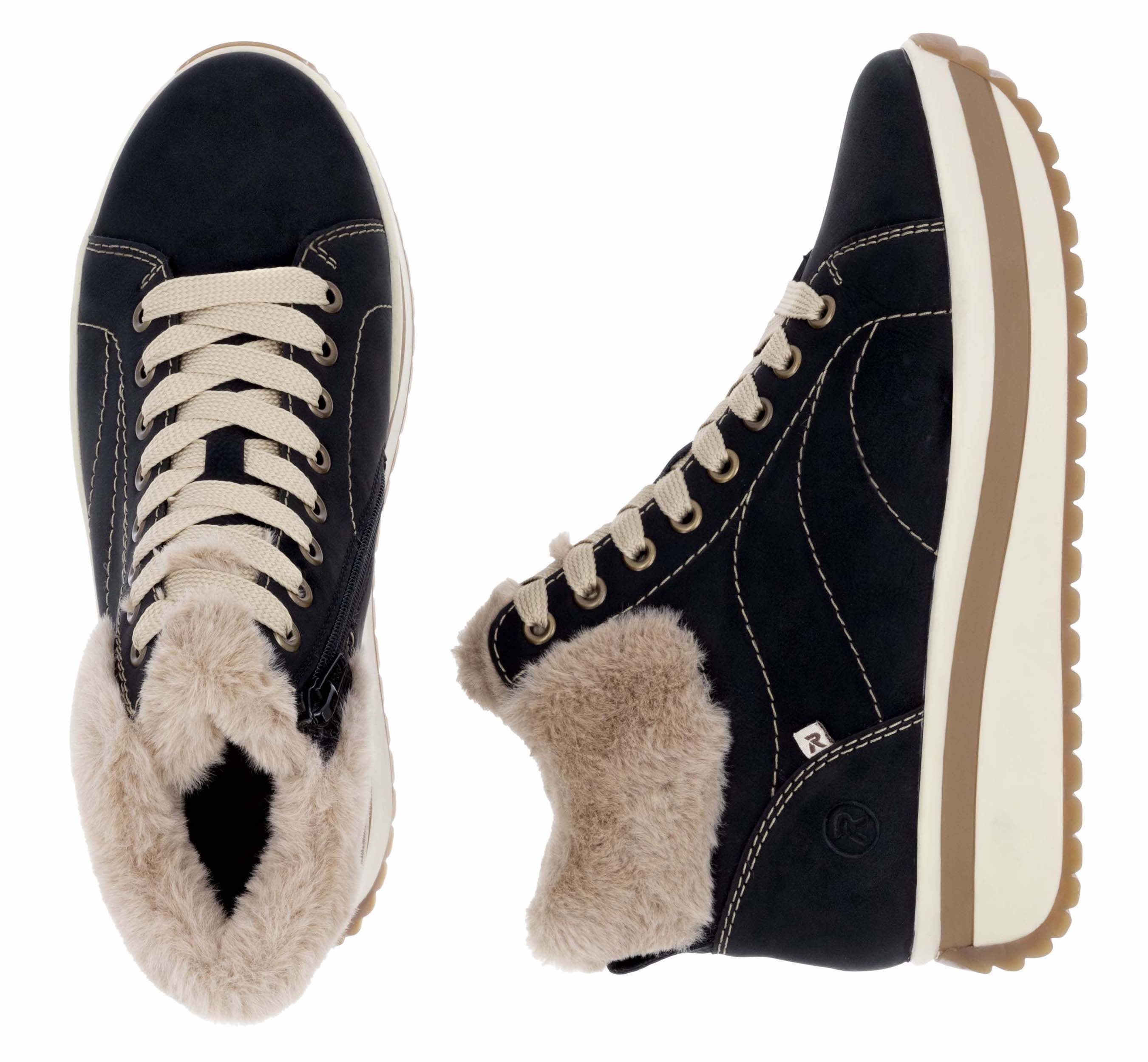 Rieker EVOLUTION Winterlaarzen Wedge sneakers, plateaulaarzen met faux-bont kraag