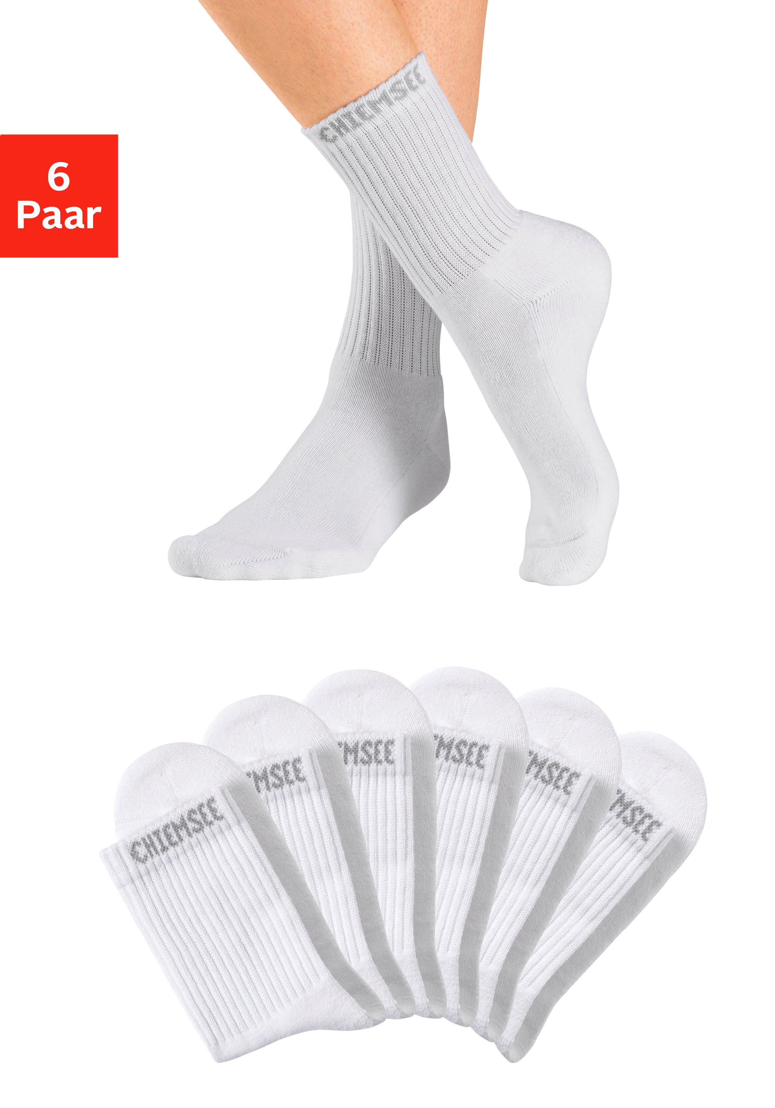 Chiemsee Tennissokken met gebreid merknamen (set, 6 paar)