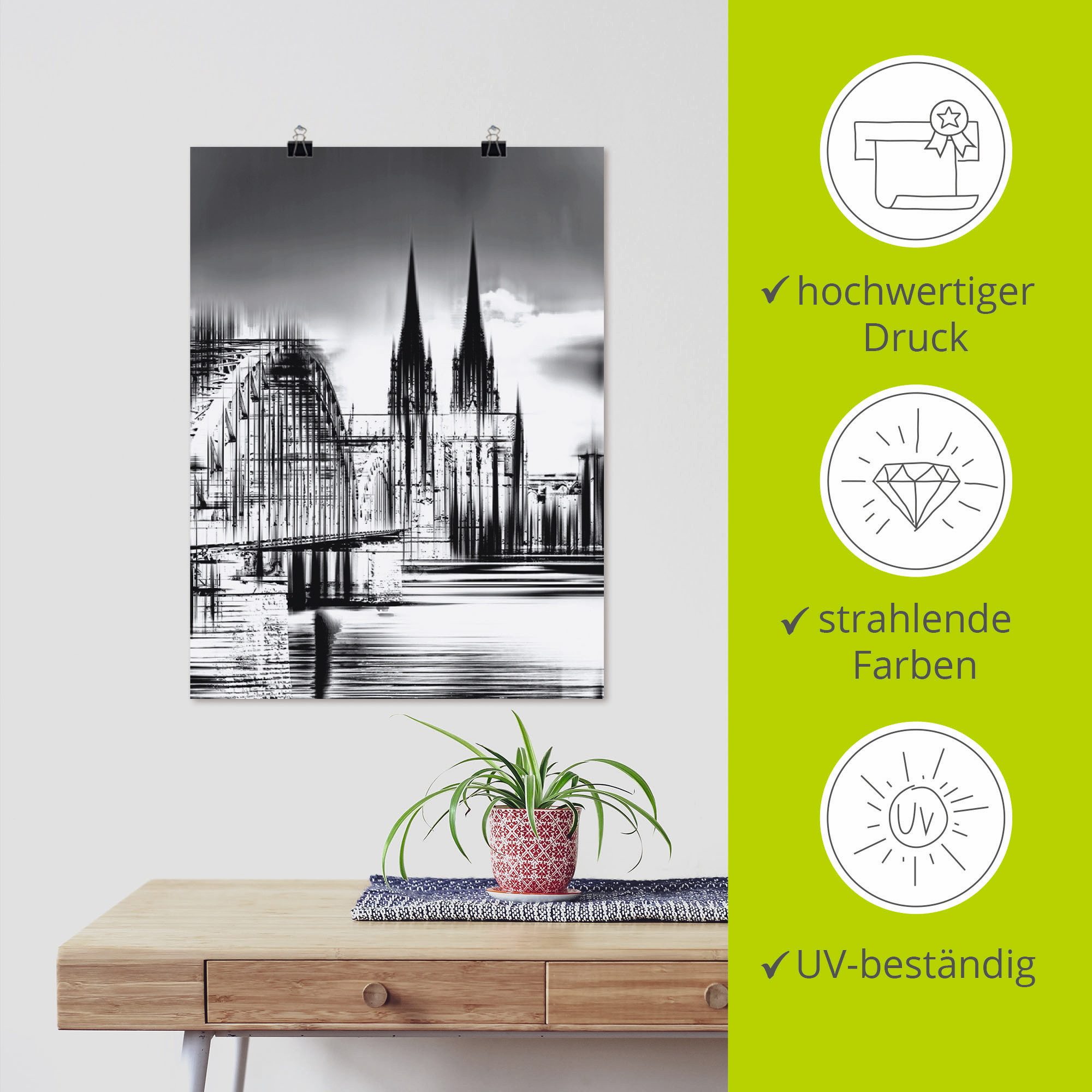 Artland Artprint Keulen Skyline collage III als artprint op linnen, poster, muursticker in verschillende maten