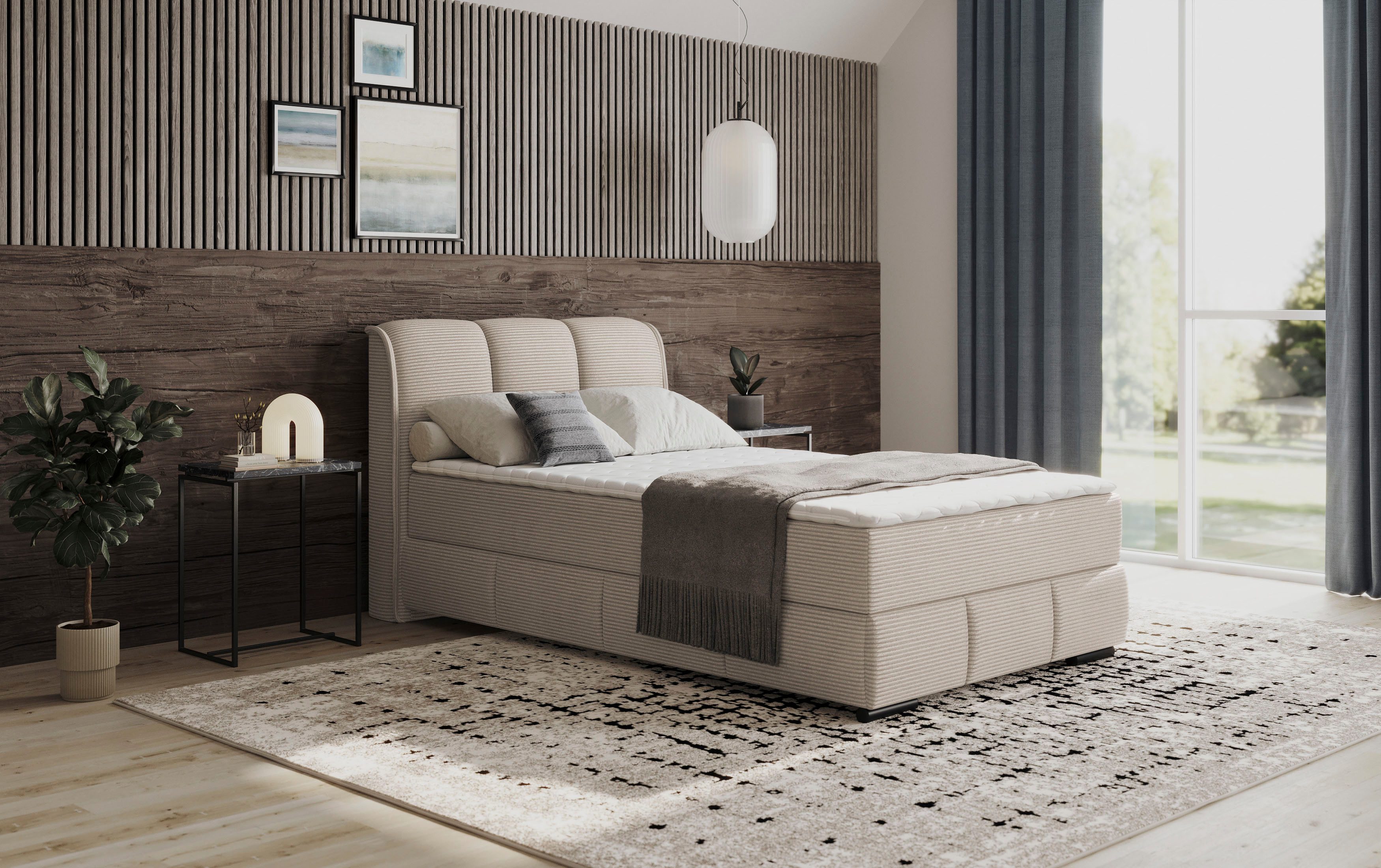 INOSIGN Boxspring Bethany met bedkist, incl. matras Topmatras en sierkussen, in verschillende hardheden beschikbaar