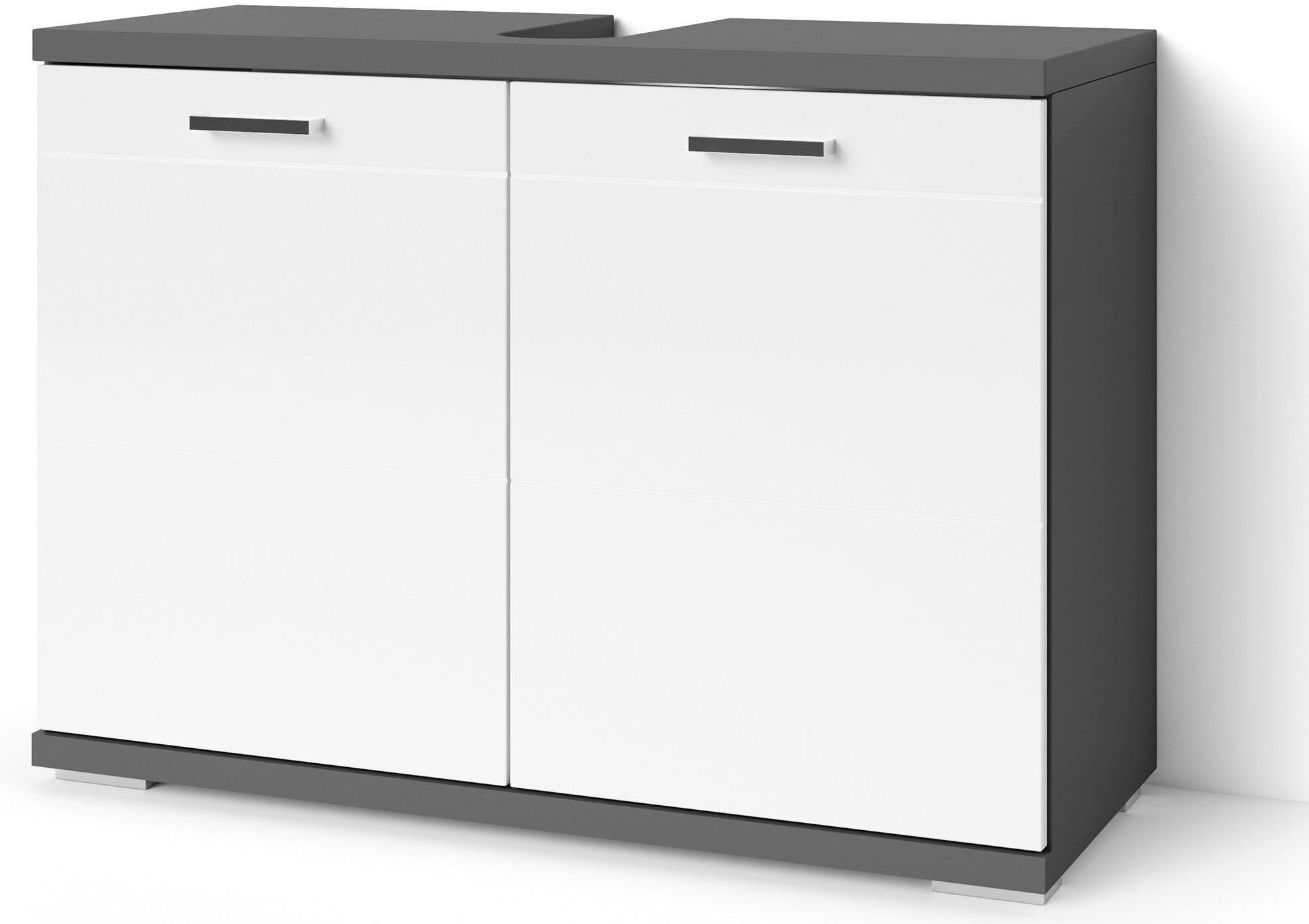 byLIVING Wastafelonderkast Nebraska Breedte 80 cm, badkamerkast, mdf-fronten in hoogglans-look