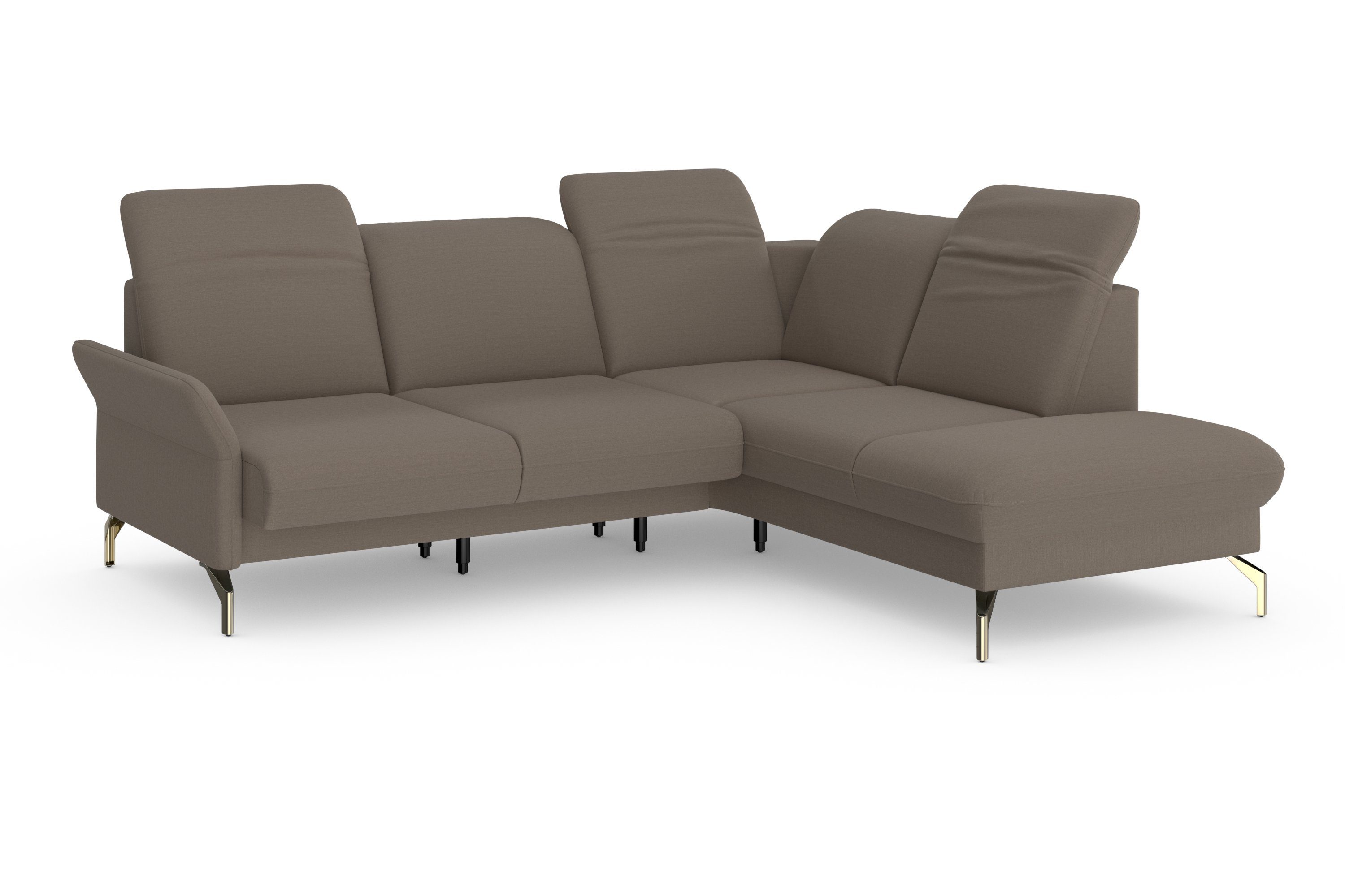 sit&more Hoekbank Fashion L-vorm naar keuze met verstelbare hoofdsteun, uittrekzitting, motorisch, nikkel poten