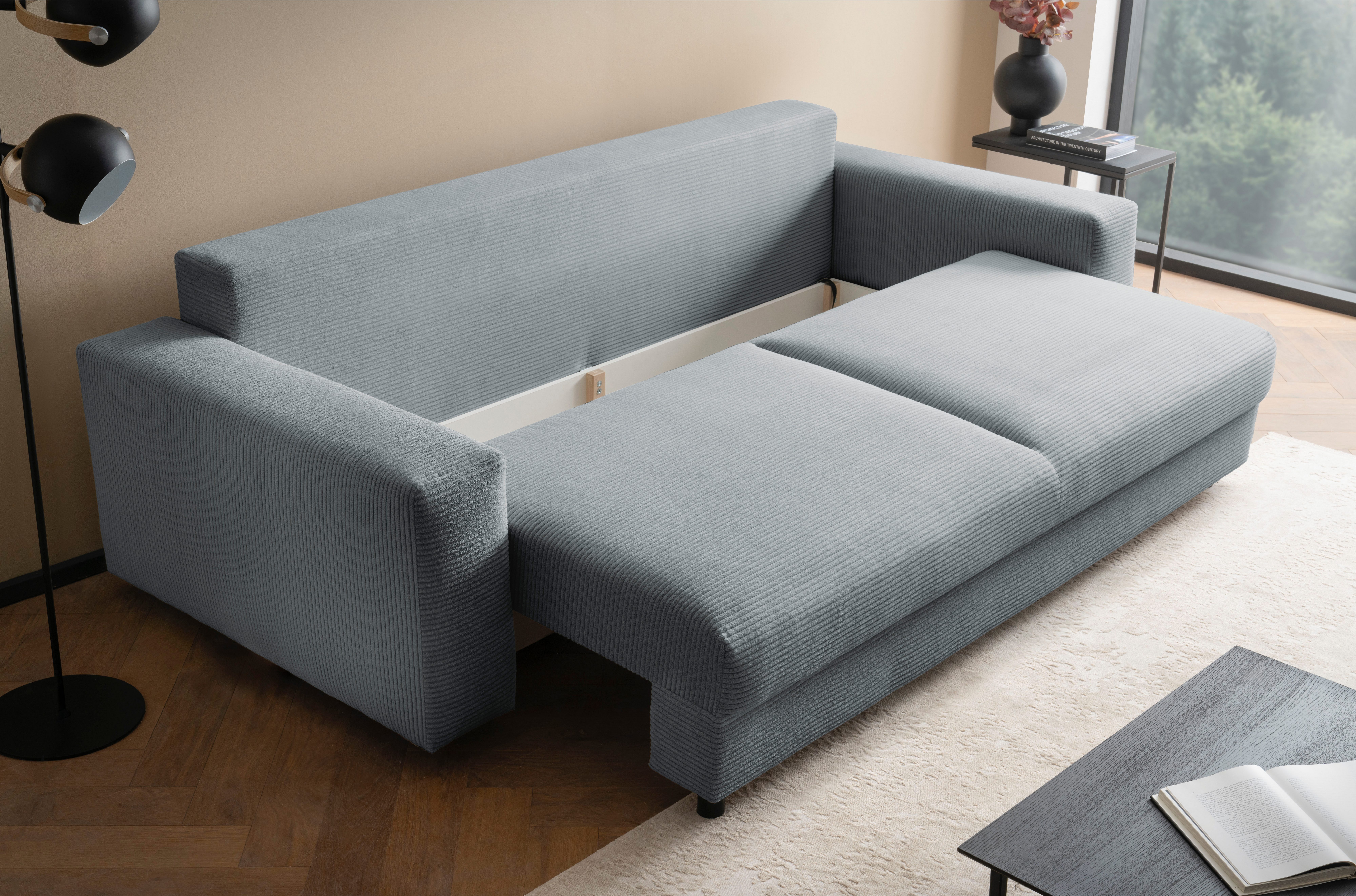 LeGer Home by Lena Gercke Slaapbank Imoga, kussen met slaapfunctie, 3-zits bank, bank met bedlade in moderne kleuren en stoffen, bedfunctie, ligoppervlak: 200x150 cm