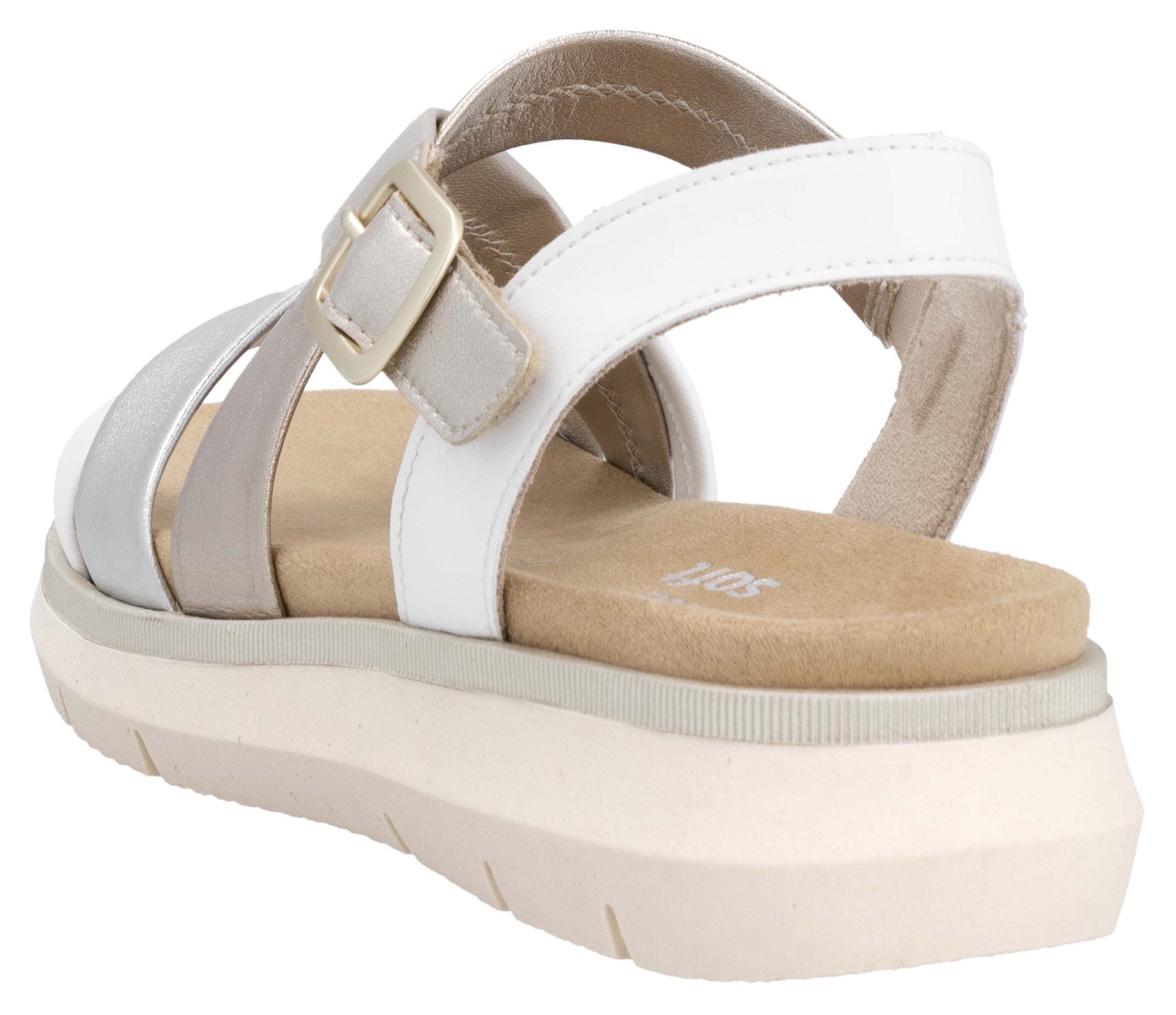 Remonte Sandalen Elisabeth Hurley-Collection , sleehak, zomerschoen, sandaal met kruisbandage