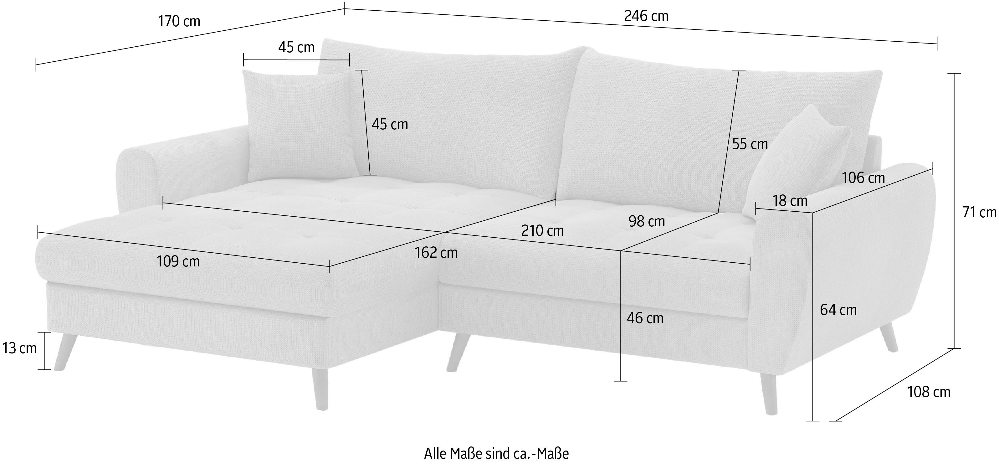 Mr. Couch Hoekbank Blackburn II L-vorm Optioneel met koudschuimvering tot 140 kg belastbaar