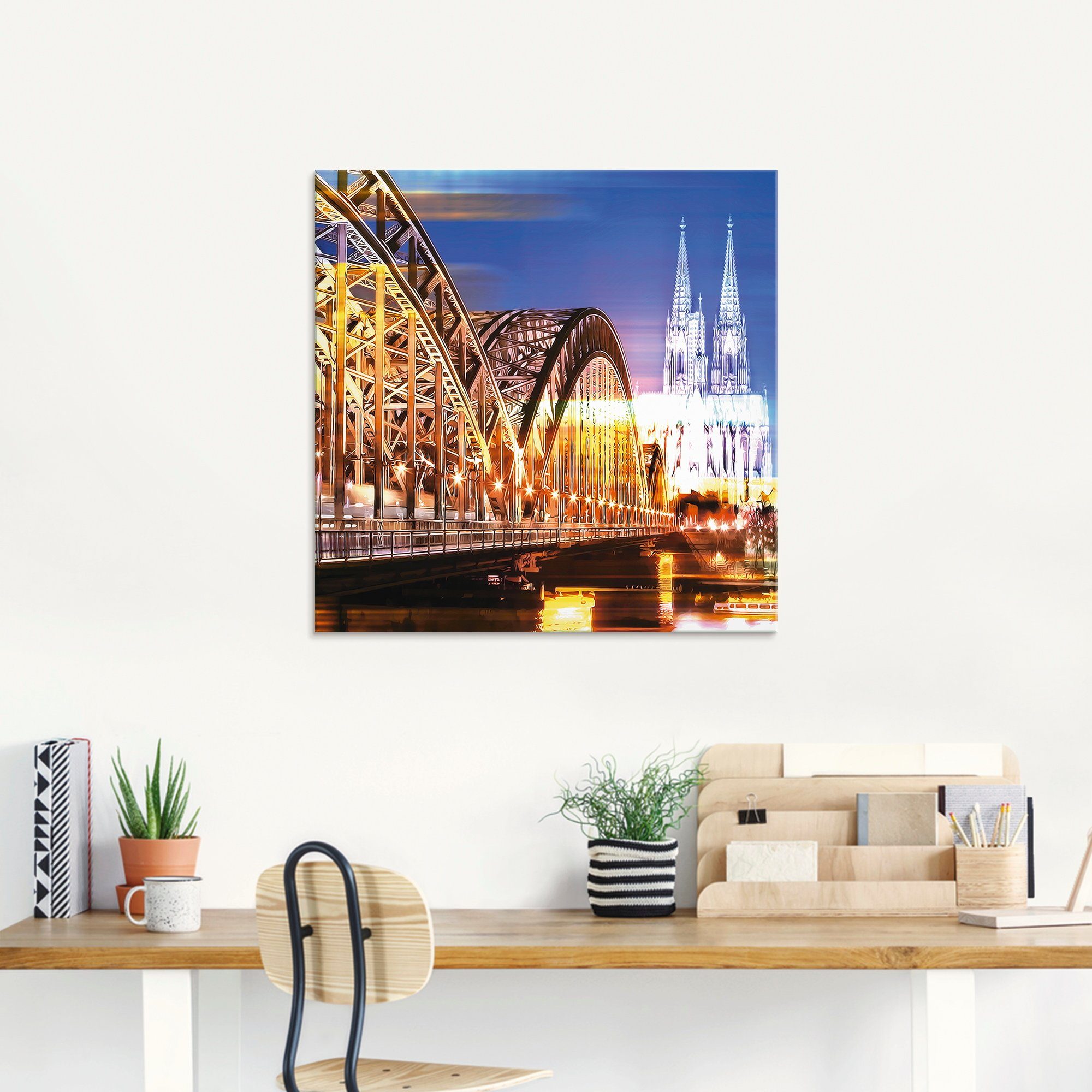 Artland Print op glas Keulen Skyline abstracte collage 10
