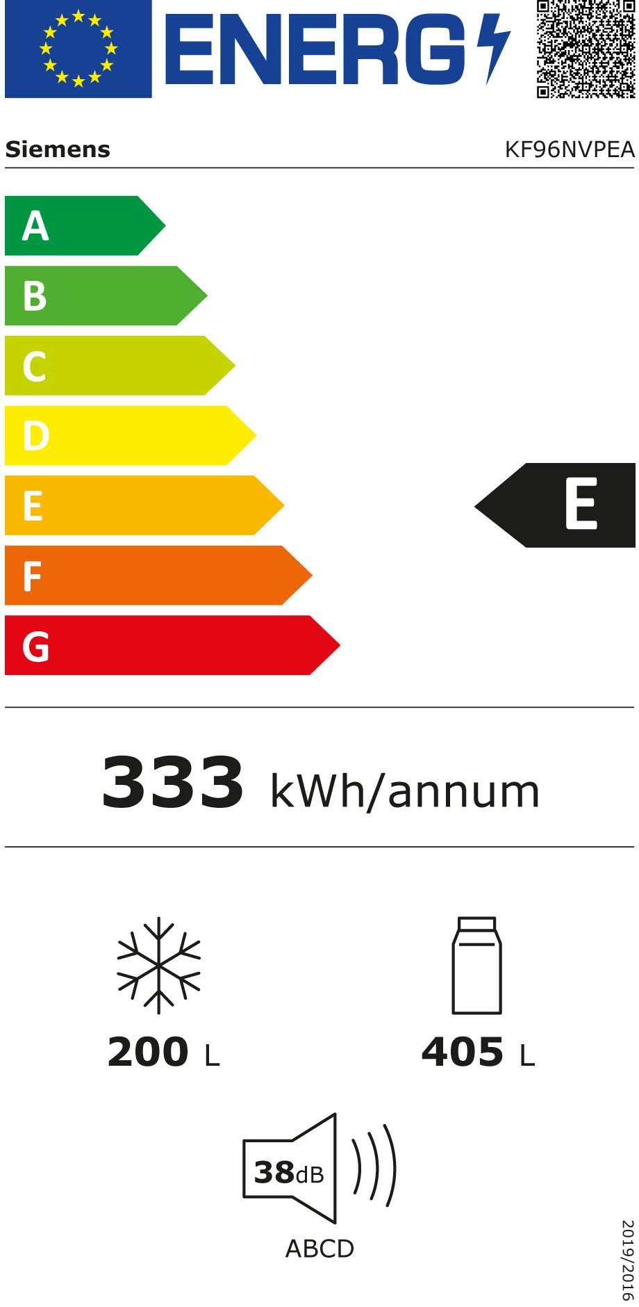 SIEMENS MultiDoor KF96NVPEA no frost voor een vorstvrij vriesvak