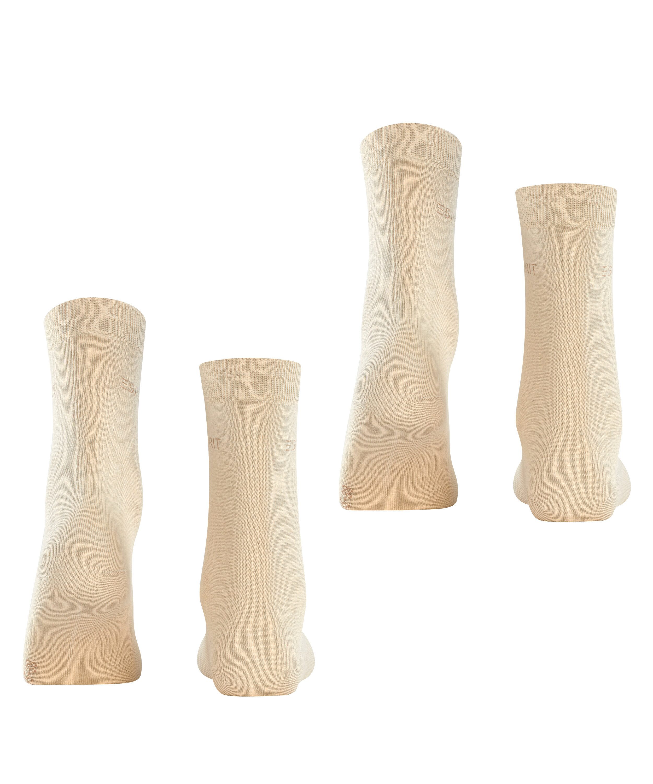 Esprit Sokken Uni geribbelde boord (2 paar, Set van 2)