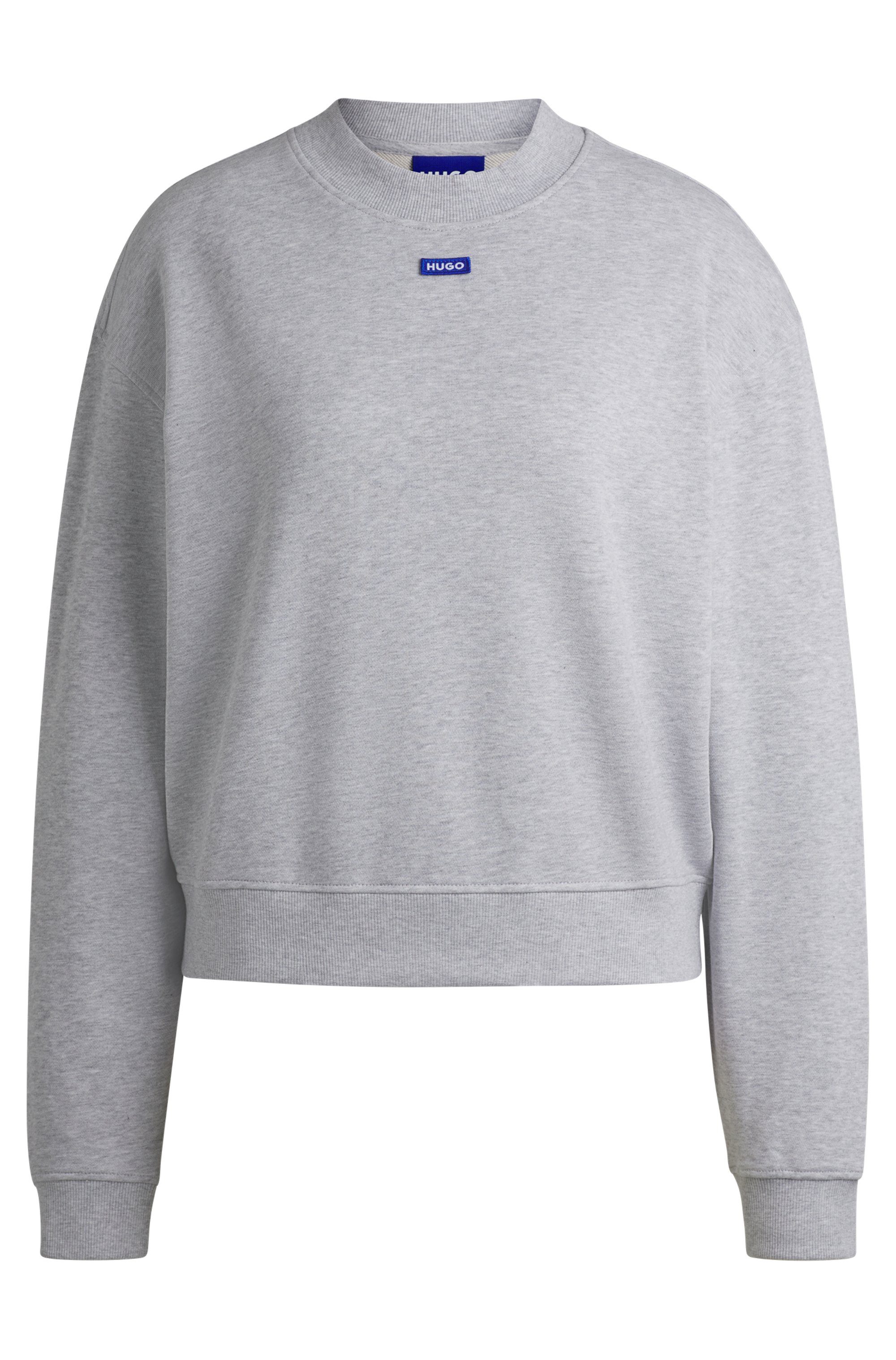 HUGO Blue Sweatshirt Delessa met opgestikt logo