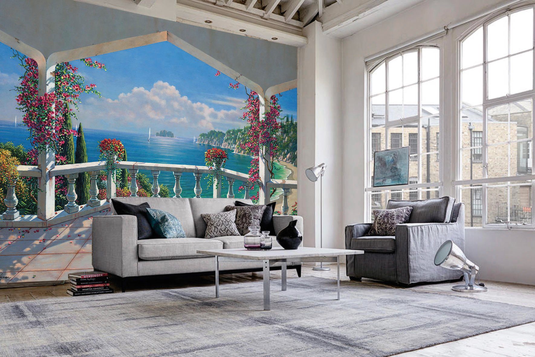 Papermoon Fotobehang Villa de Vista Vlies, 7 banen, 350 x 260 cm (7-delig)