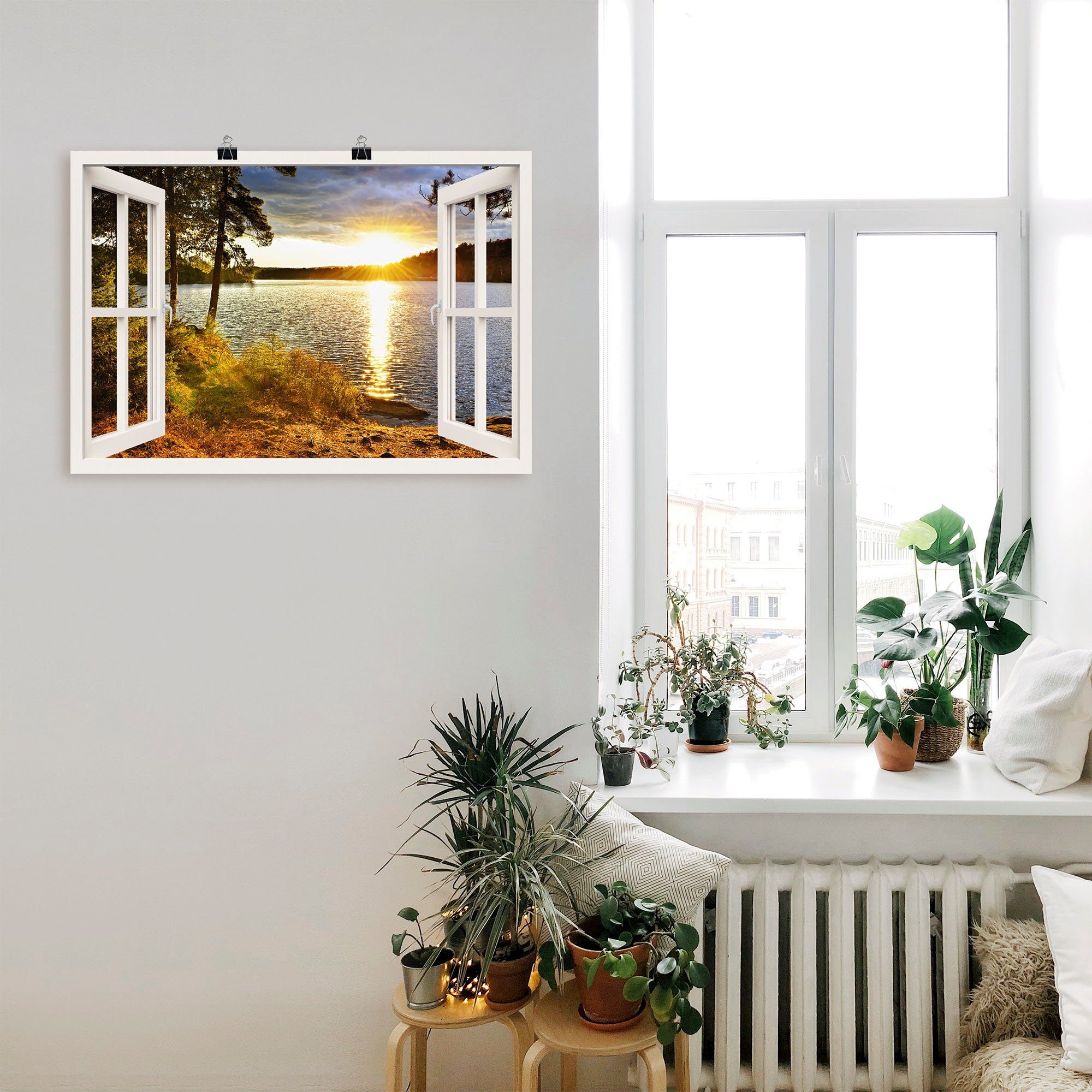 Artland Artprint Zonsondergang in Algonquin park als artprint op linnen, poster, muursticker in verschillende maten