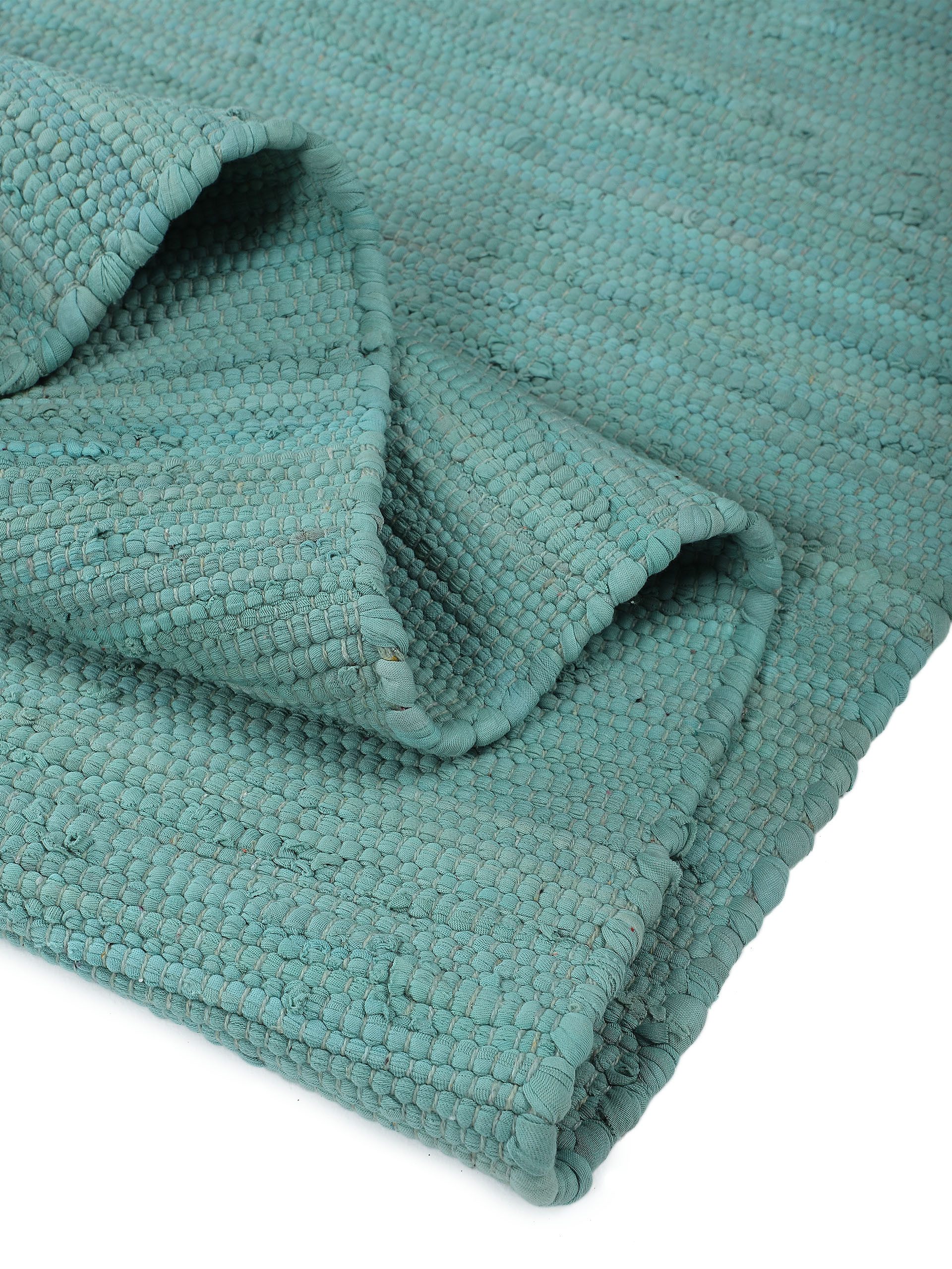 carpetfine Vloerkleed Kelim Chindi uni Tweezijdig te gebruiken kleed, puur katoen, met de hand geweven, unikleuren, met franje