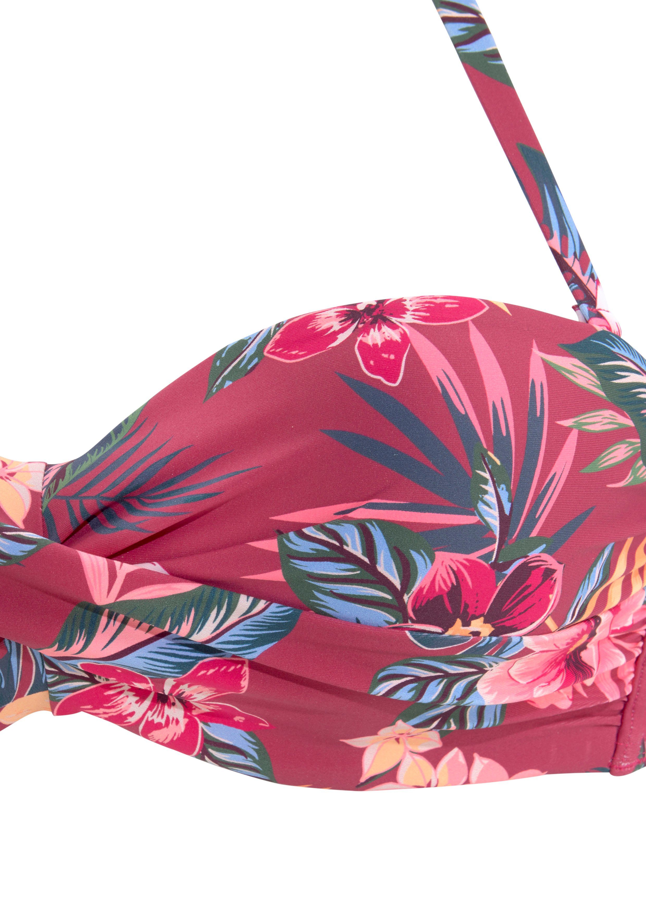 s.Oliver RED LABEL Beachwear Beugelbikinitop in bandeaumodel MARIKA in wikkel-look