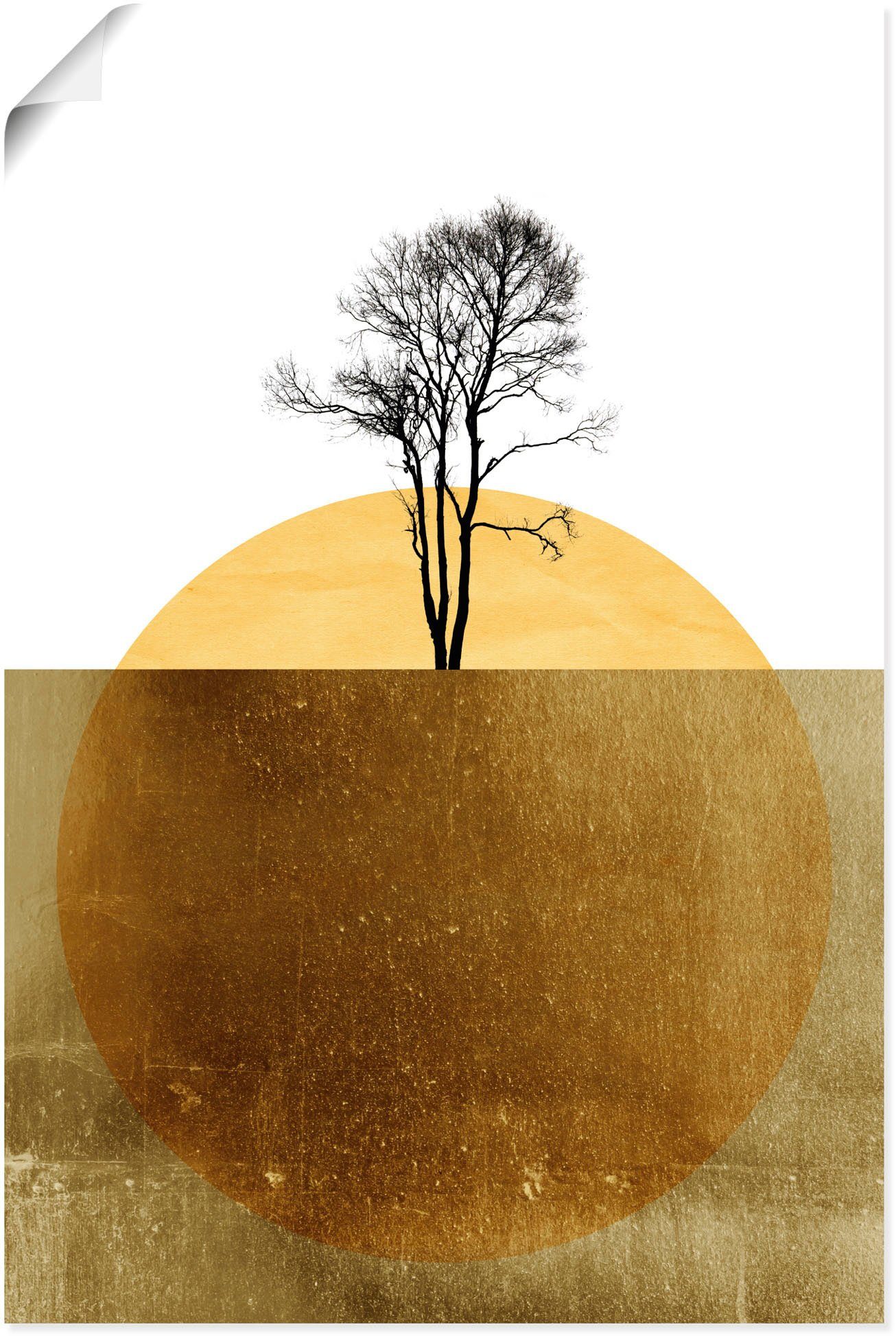 Artland Artprint Gouden oceaan als artprint van aluminium, artprint voor buiten, artprint op linnen, poster in verschillende maten. maten