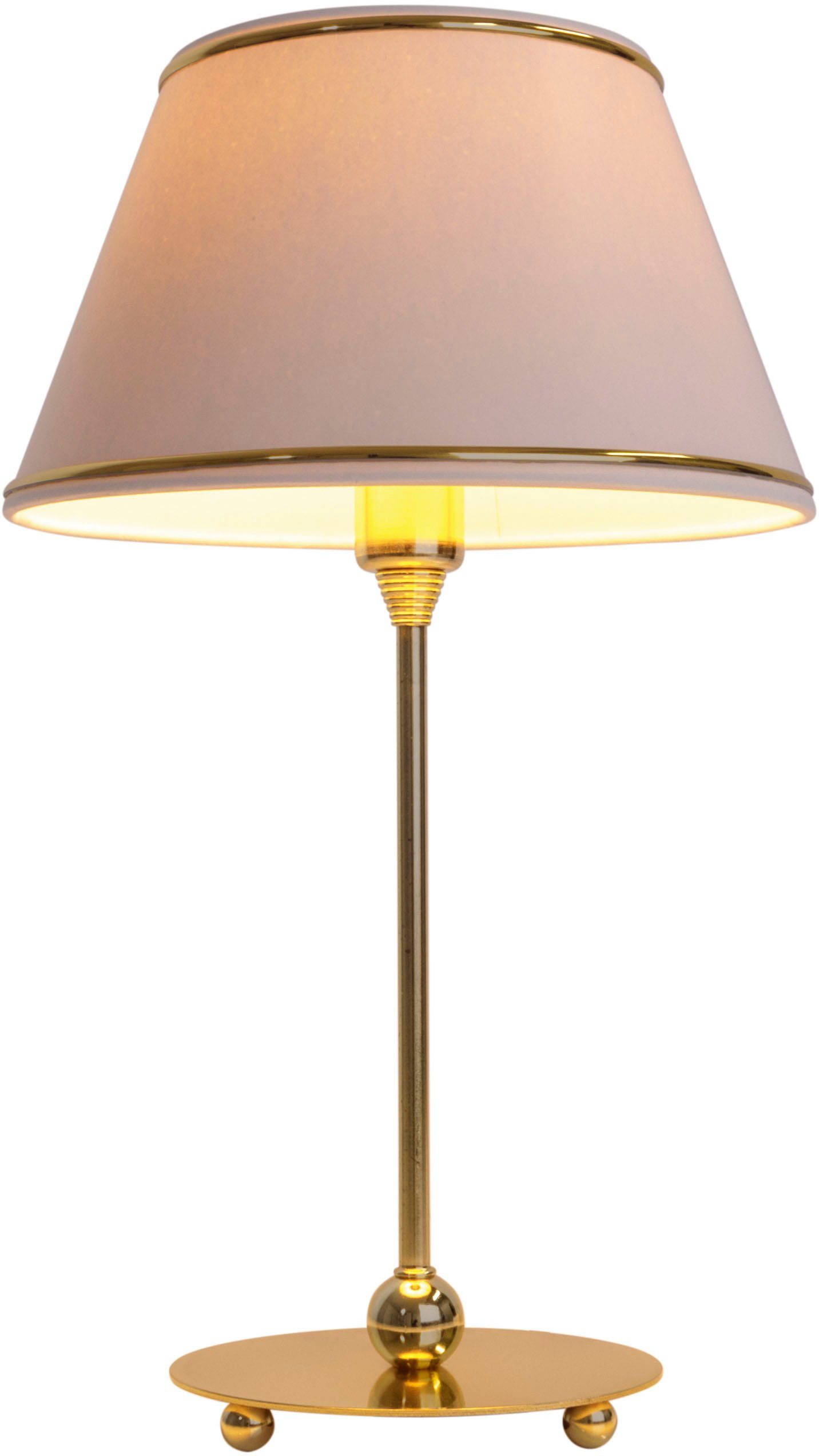 näve Tafellamp Keanu E14 max. 40 W, kleur: beige/goudkleur/messing, polyester/katoen mix (1 stuk)