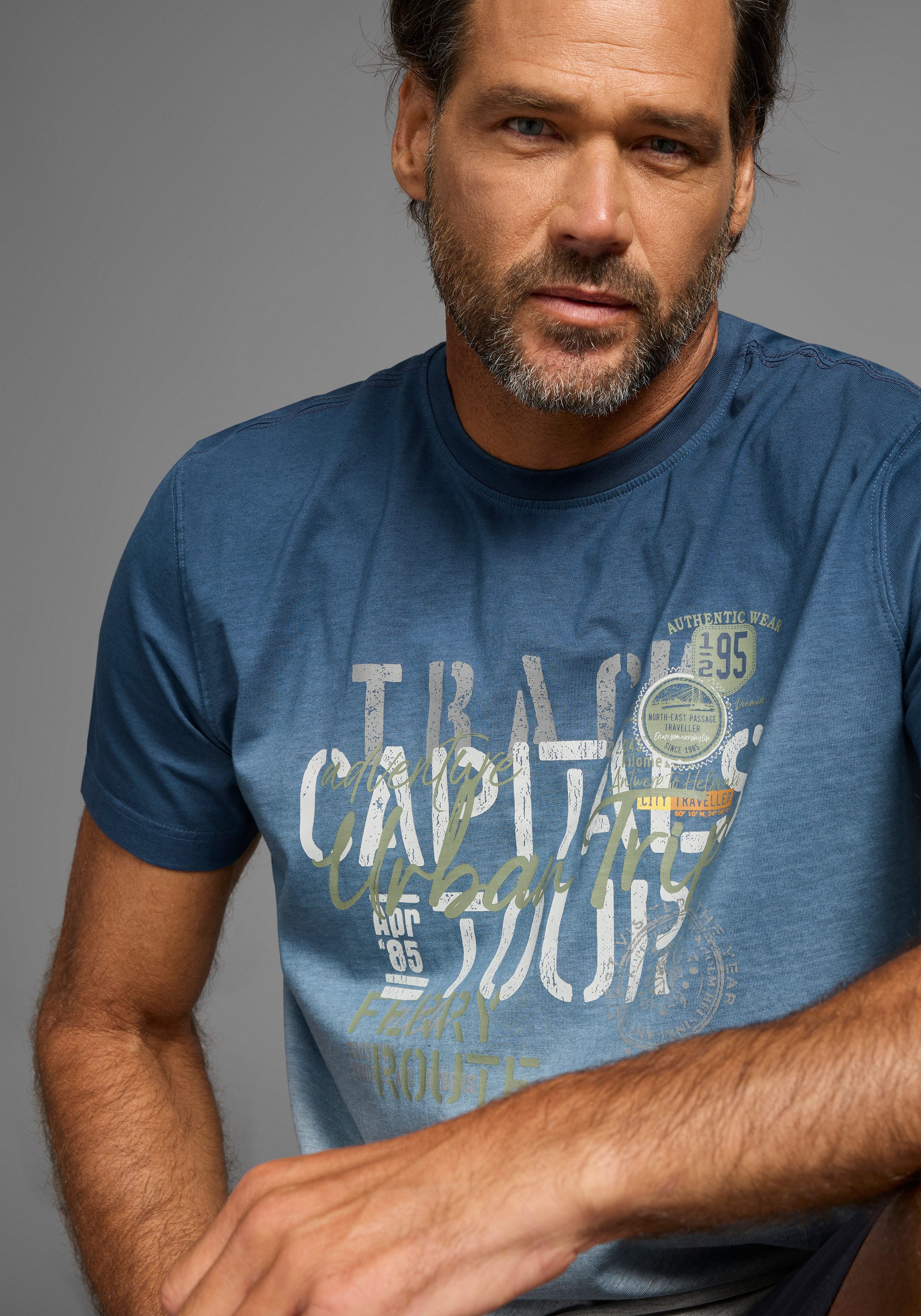 Man's World T-shirt Korte mouw, regular fit, bedrukte ontwerp, ronde hals